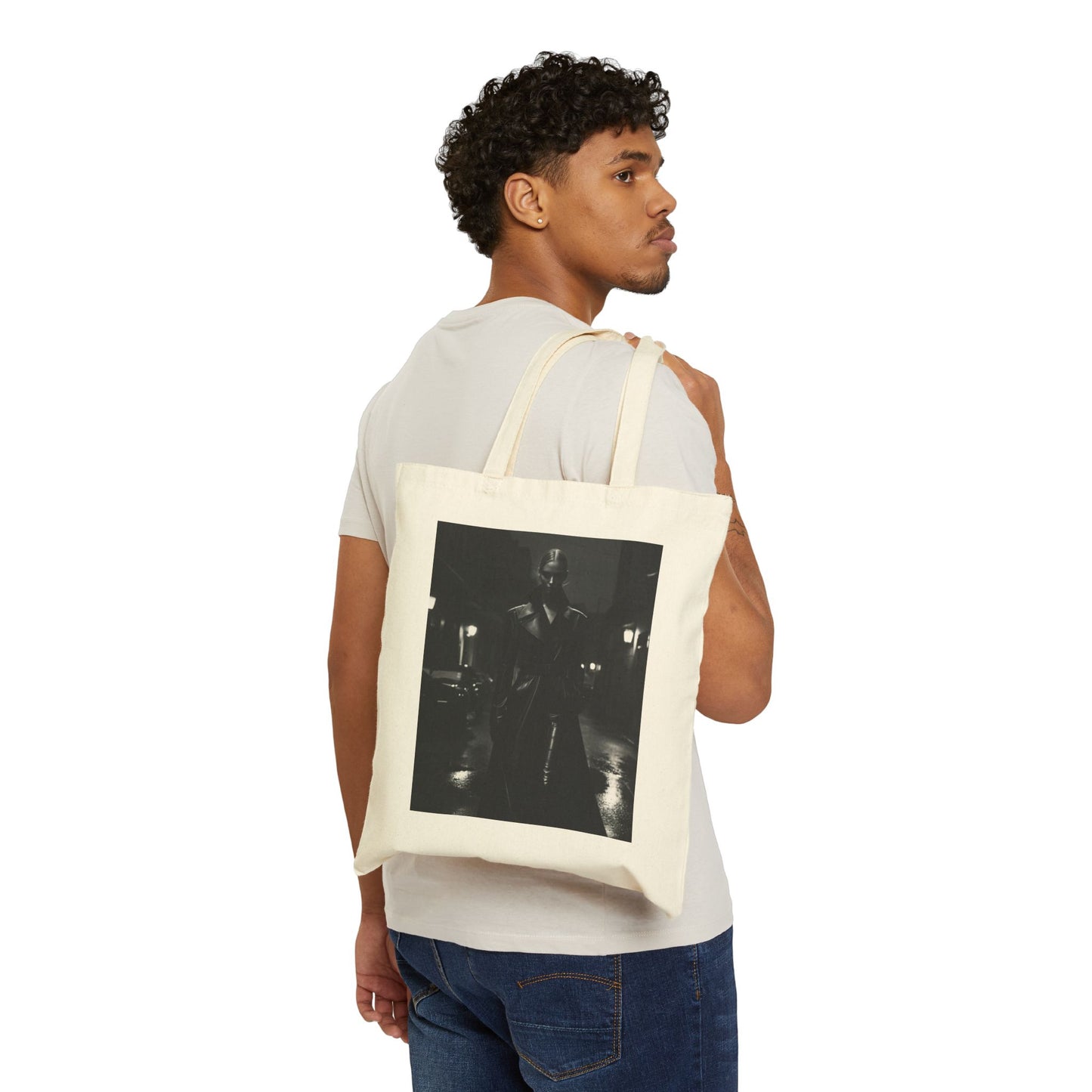 Noir Streets – Edgy Black-and-White Photography Tote Bag