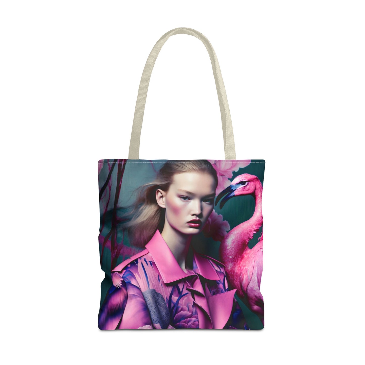 Flamingo Elegance - Custom Tote Bag with Bold Artistic Print