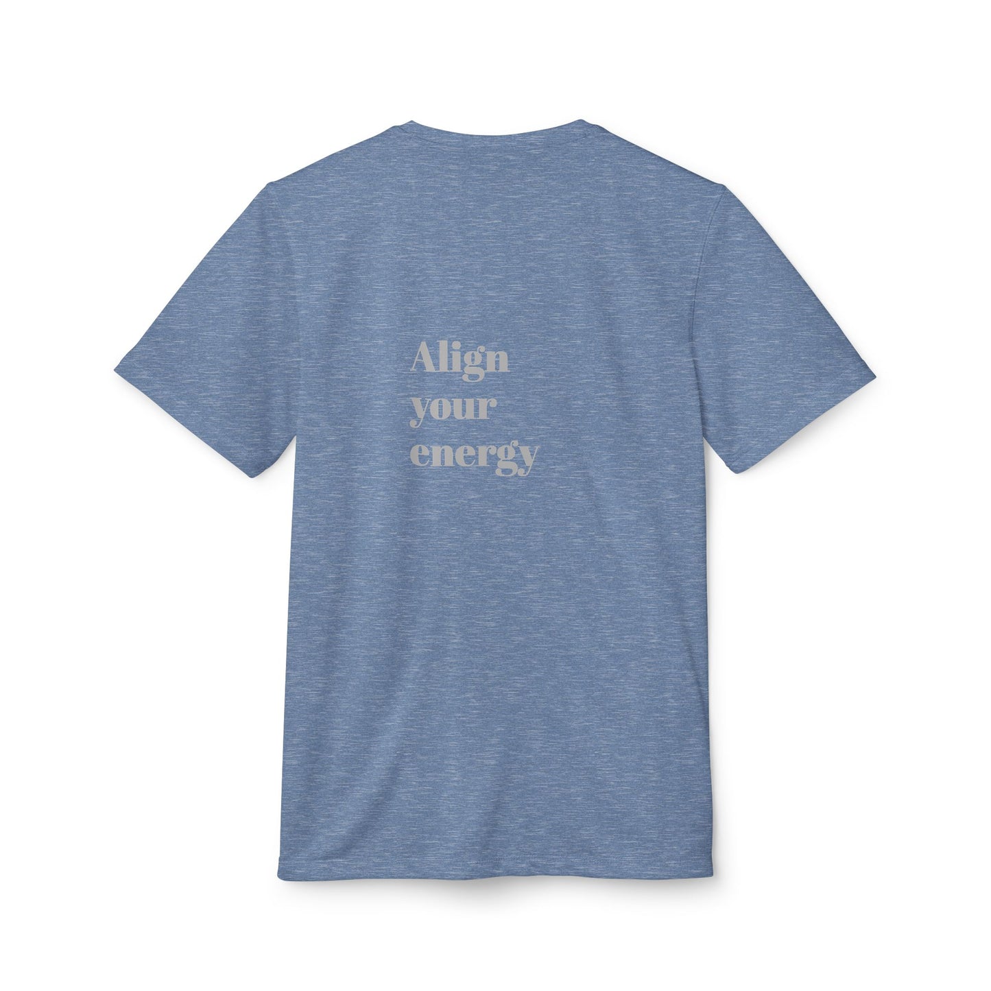 Adidas Unisex Sport T-shirt with Blue & Gold Abstract Portrait and 'Align Your Energy' Back Detail