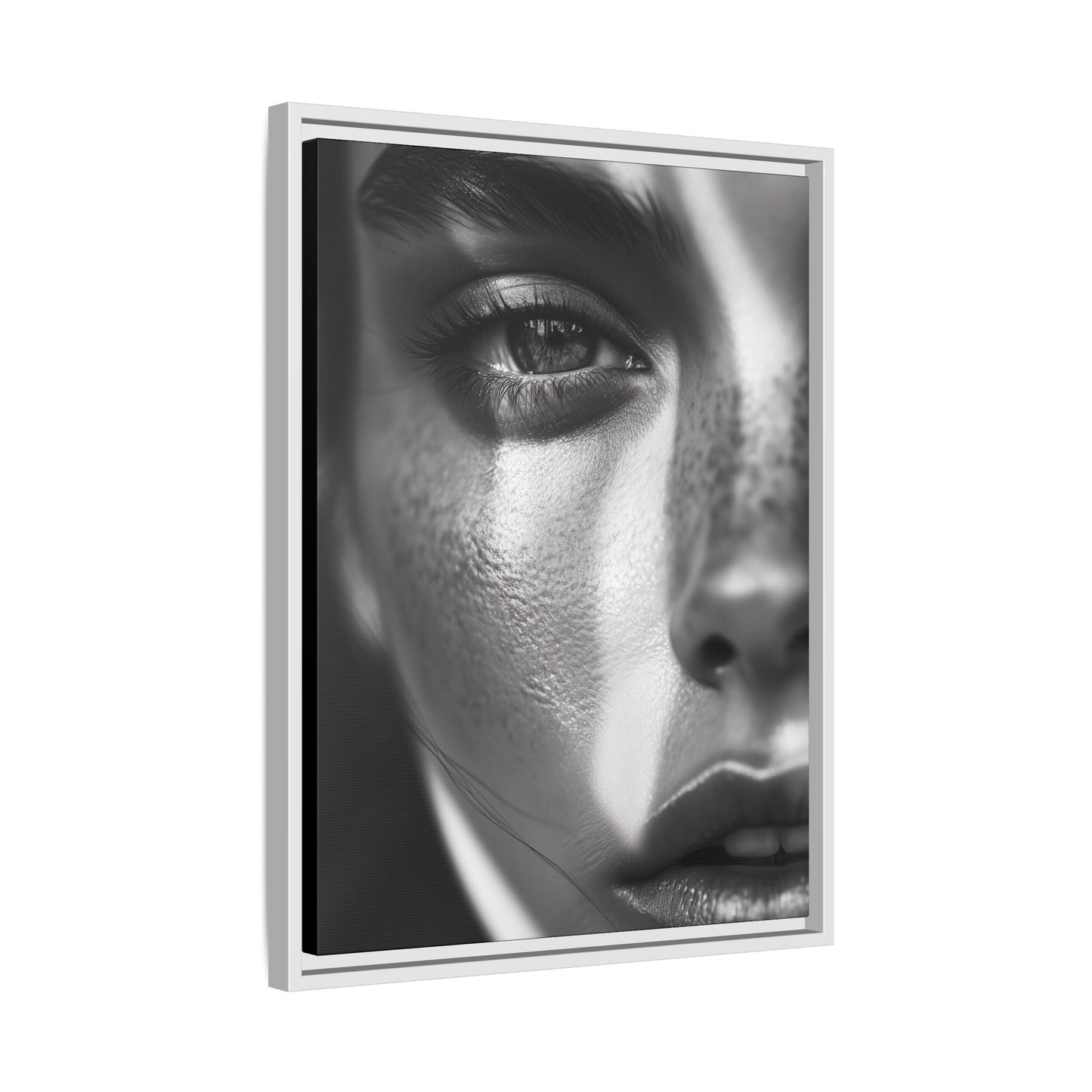 Monochrome Gaze - Framed Matte Canvas Art