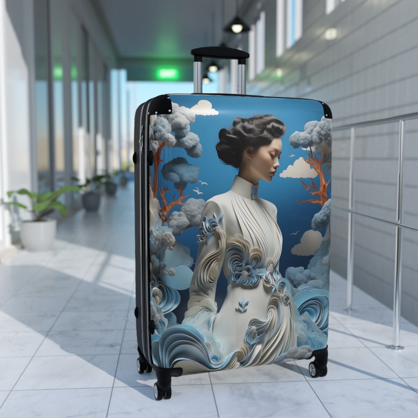 Elegance in Motion: Artistic Travel Suitcase