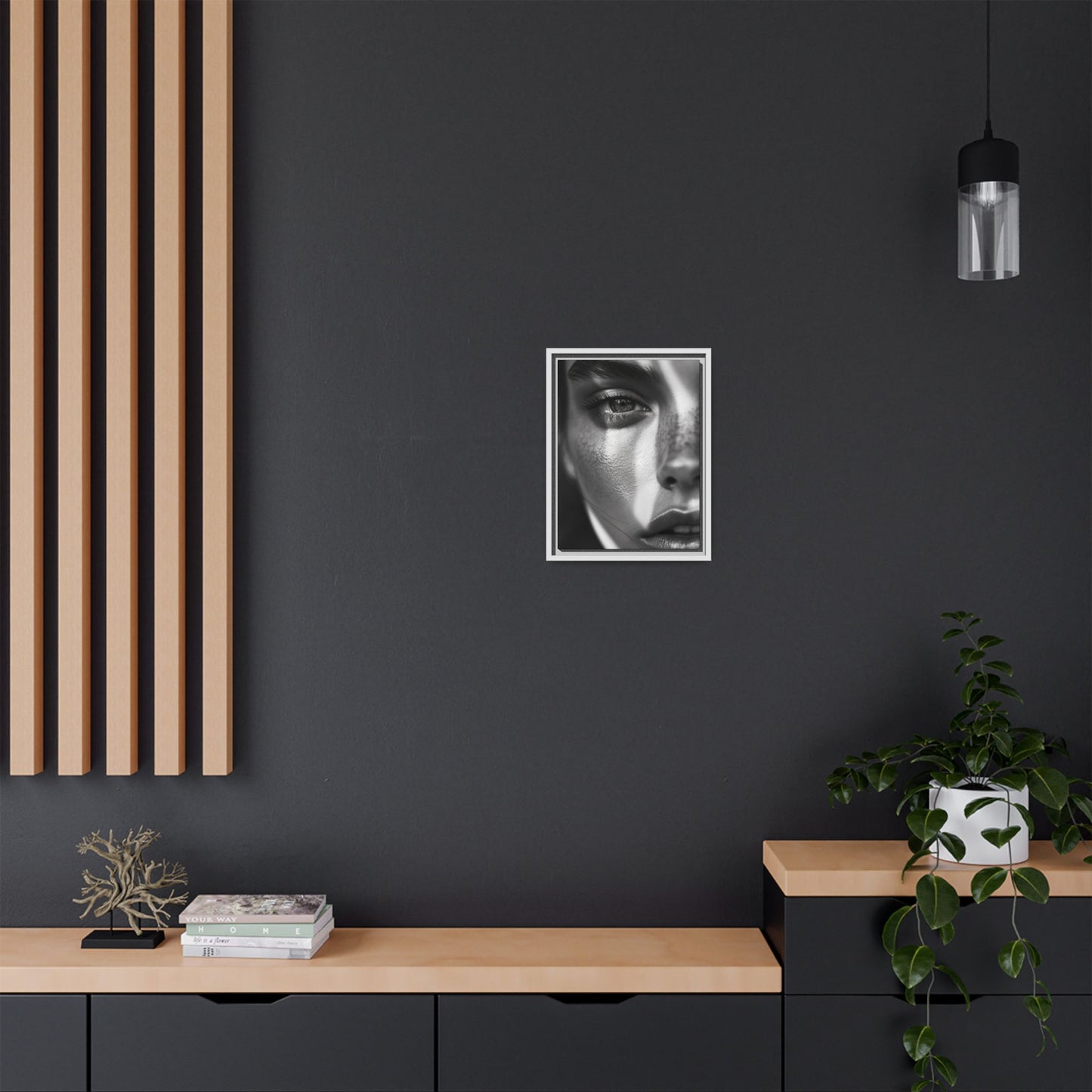 Monochrome Gaze - Framed Matte Canvas Art