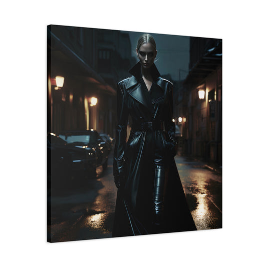 Noir Elegance – High-Fashion Night Stalker Canvas Art