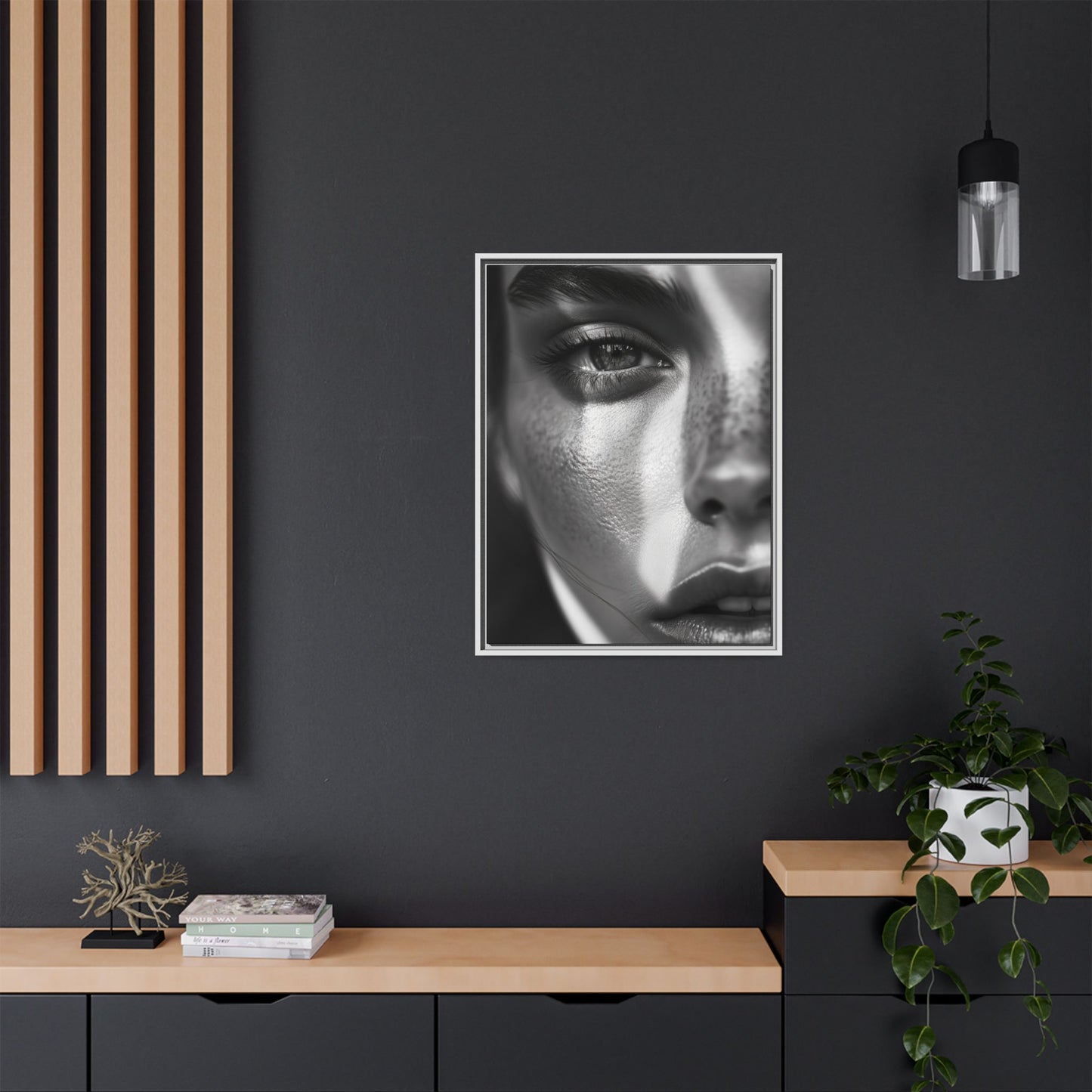 Monochrome Gaze - Framed Matte Canvas Art