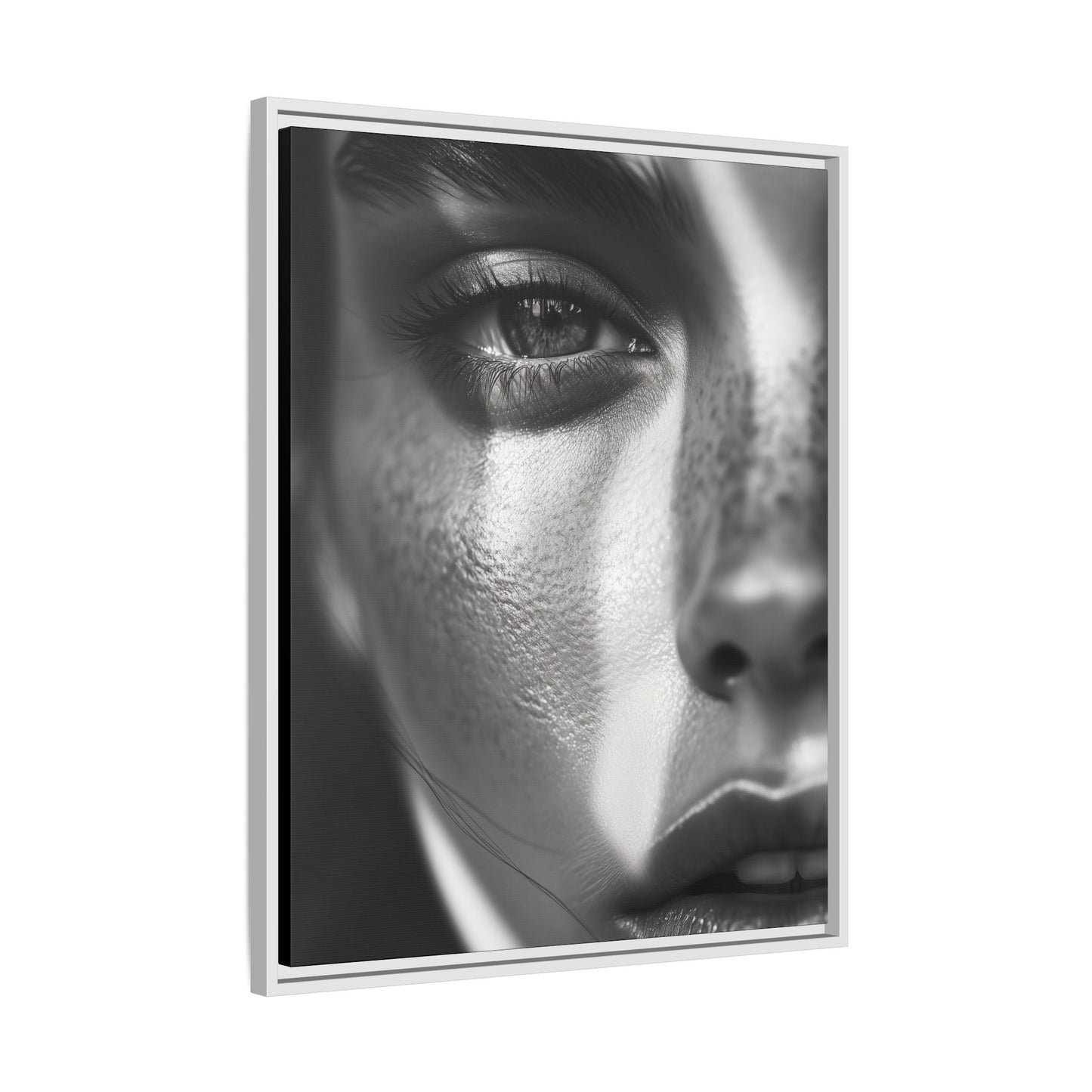 Monochrome Gaze - Framed Matte Canvas Art