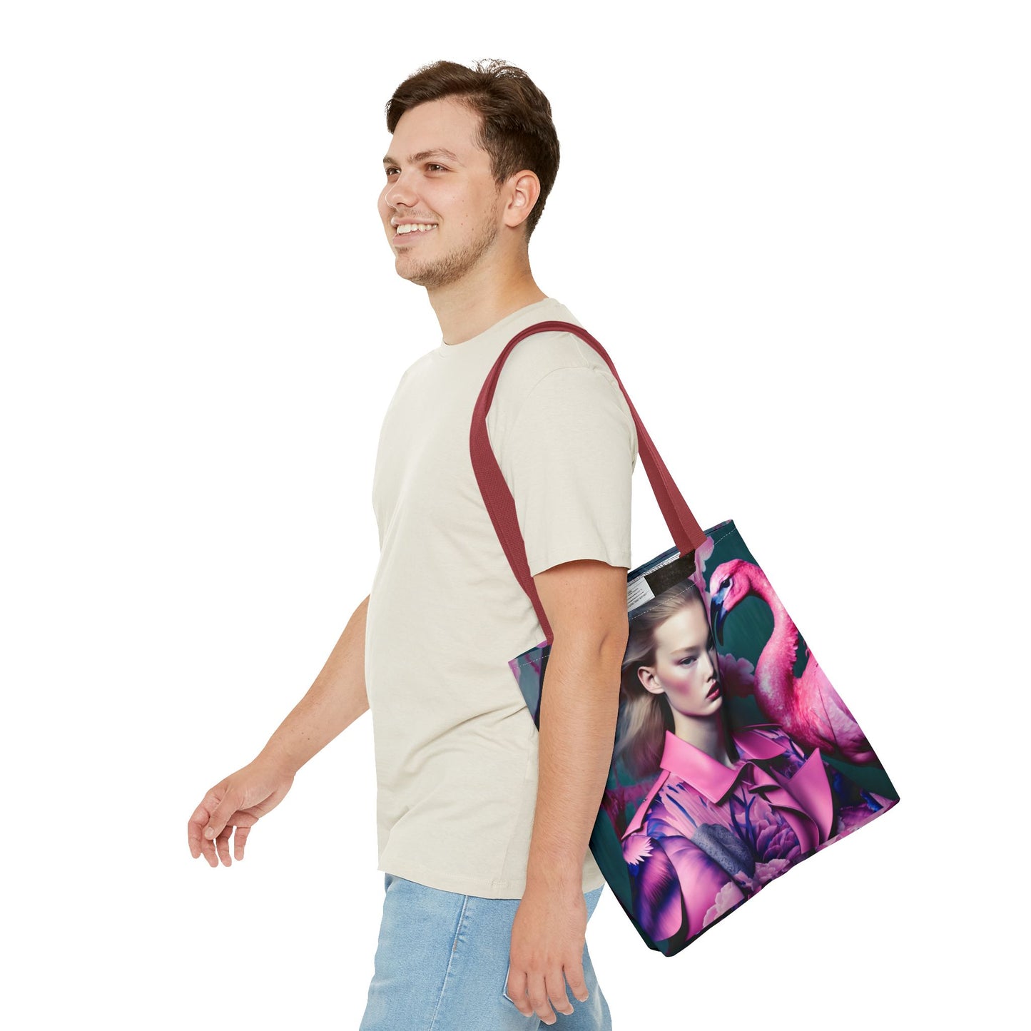 Flamingo Elegance - Custom Tote Bag with Bold Artistic Print