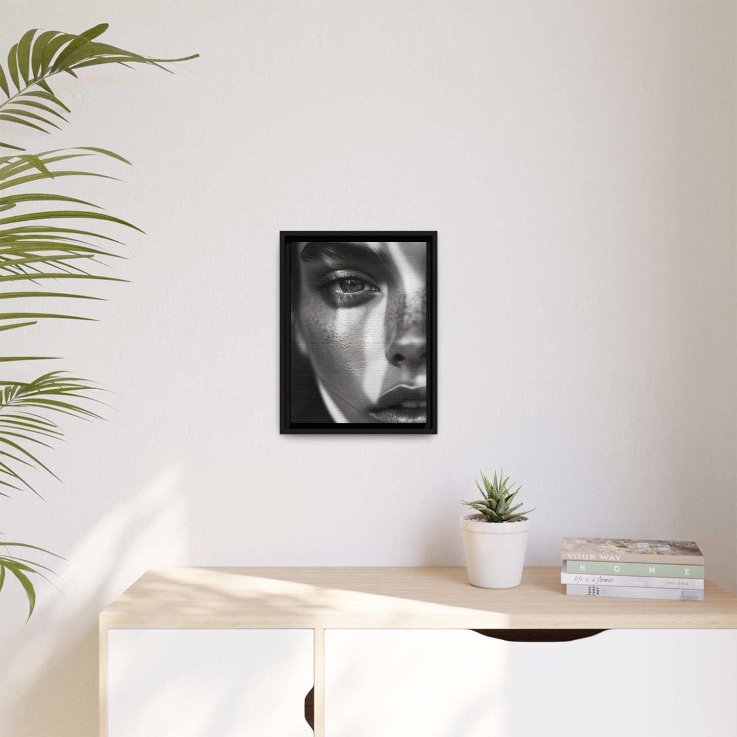 Monochrome Gaze - Framed Matte Canvas Art