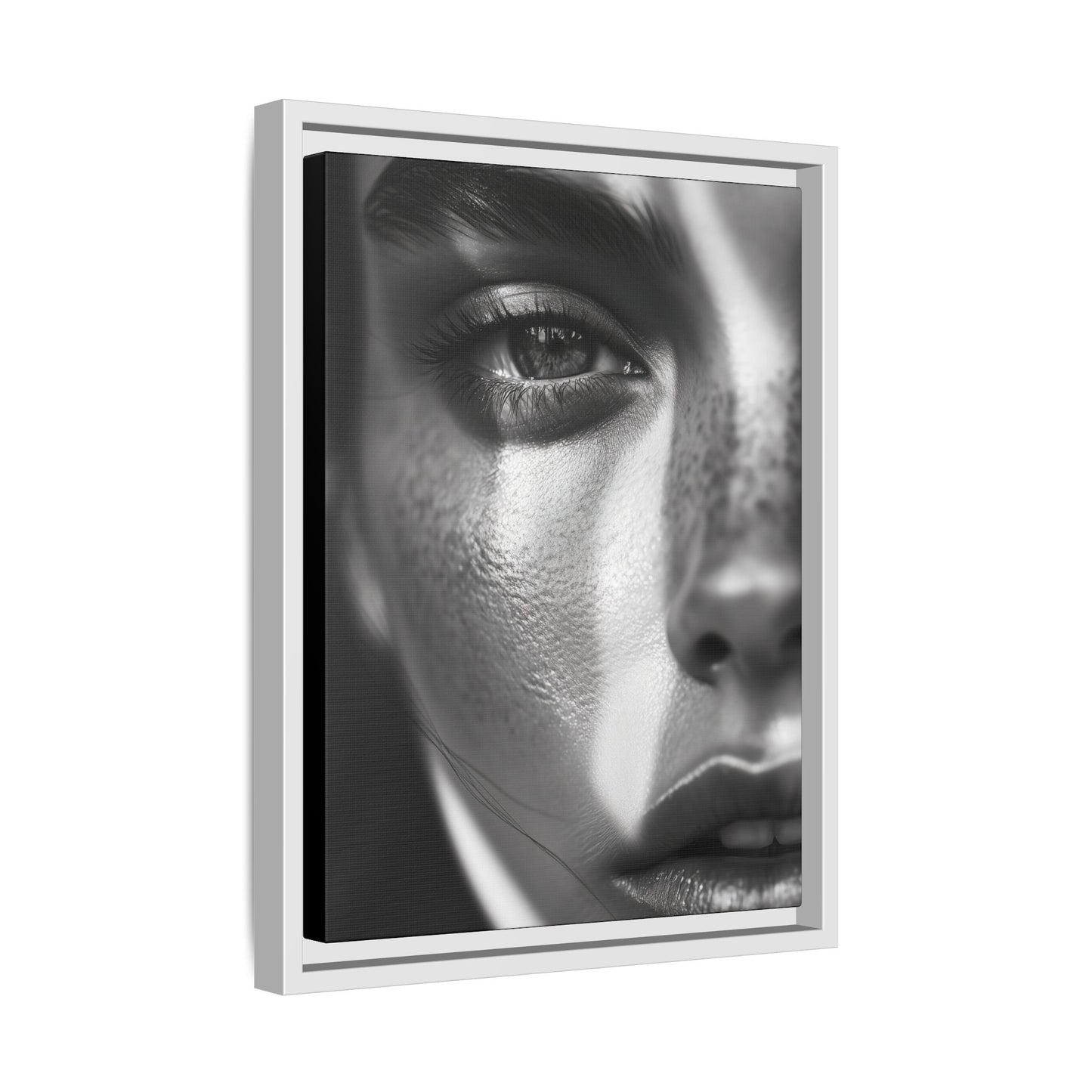 Monochrome Gaze - Framed Matte Canvas Art