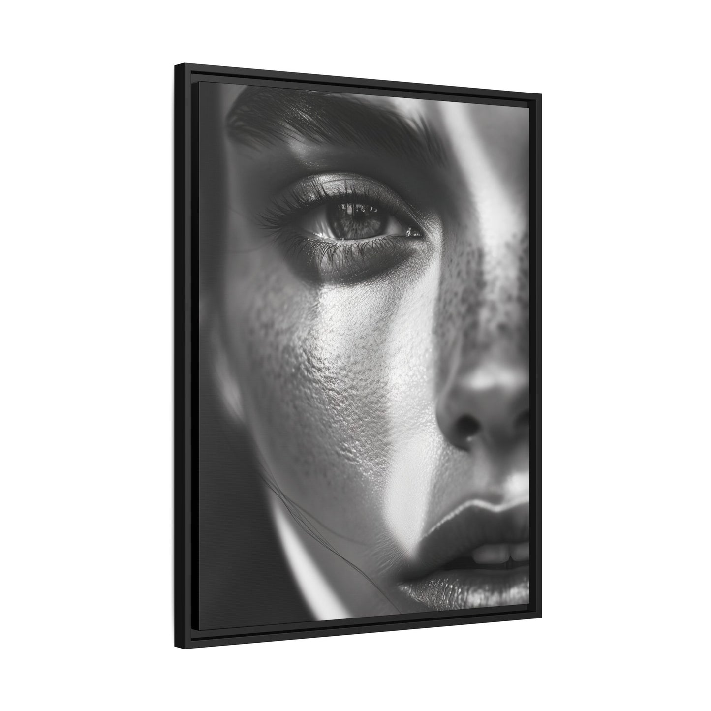 Monochrome Gaze - Framed Matte Canvas Art