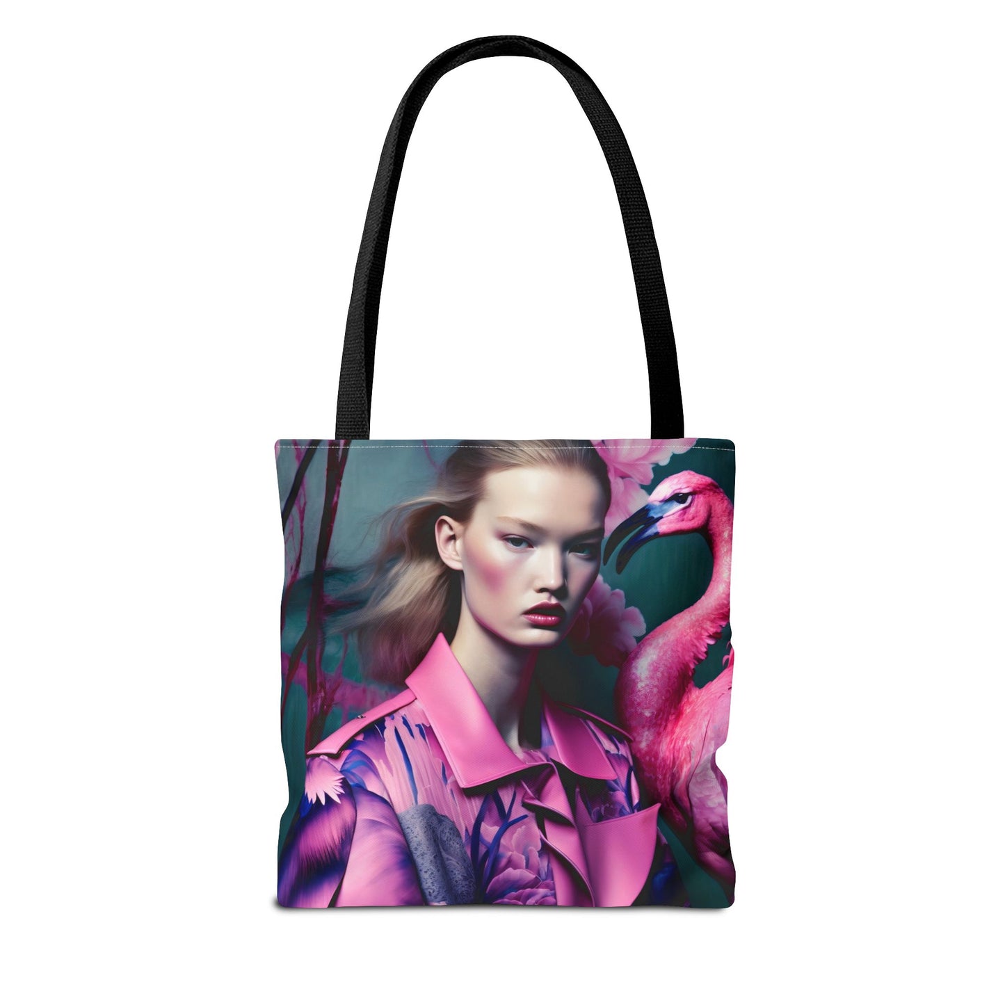 Flamingo Elegance - Custom Tote Bag with Bold Artistic Print