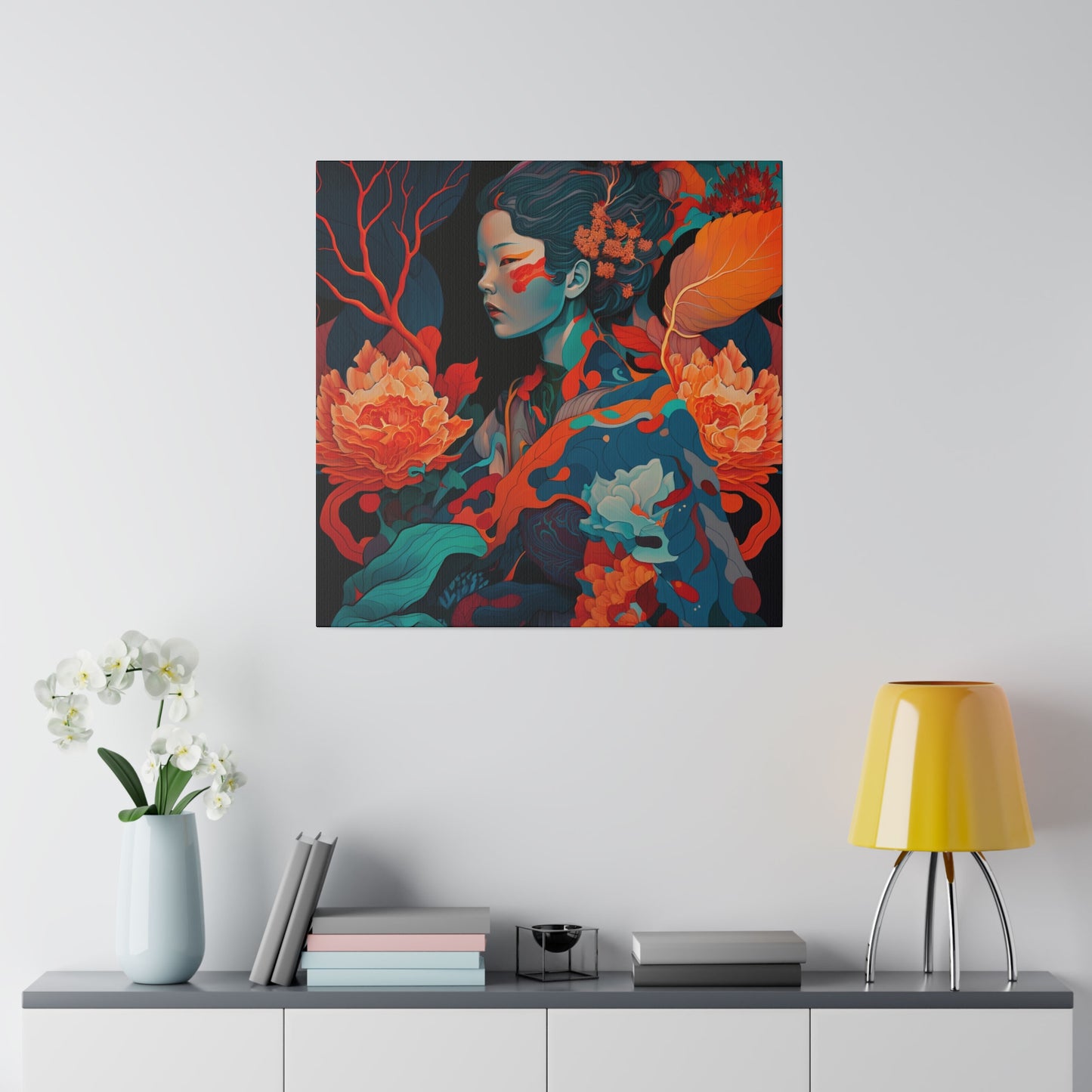 Whispers of Nature - Matte Canvas Art - Ethereal Portrait in Vibrant Hues on Stretched 0.75” Frame