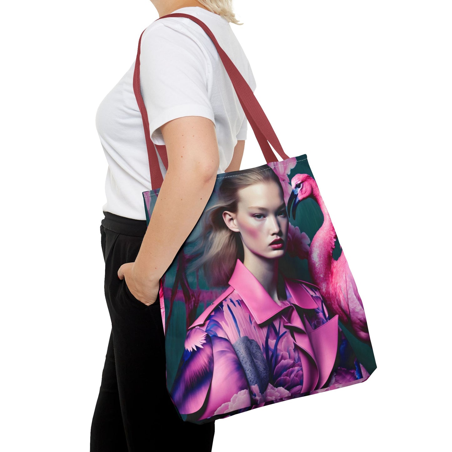 Flamingo Elegance - Custom Tote Bag with Bold Artistic Print