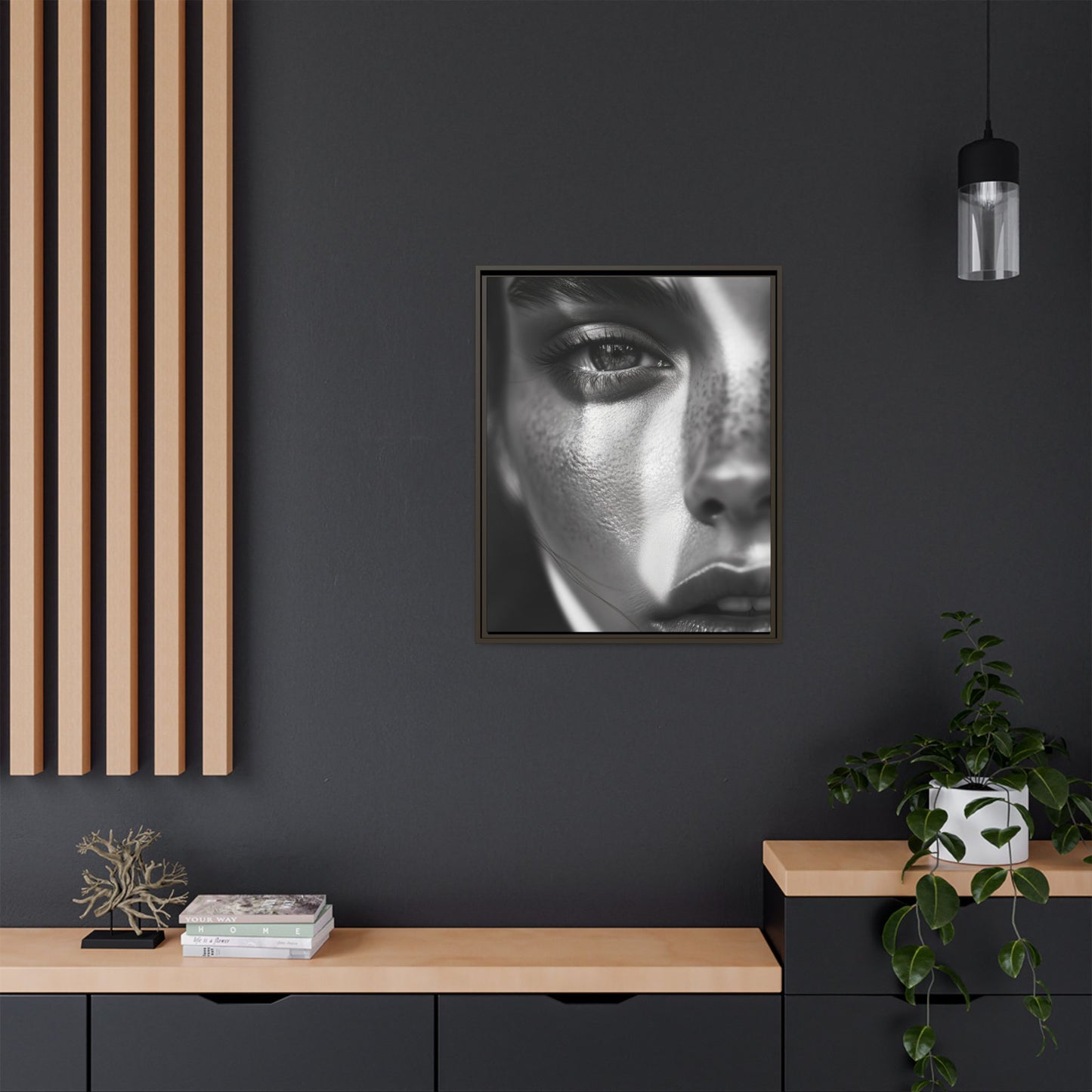 Monochrome Gaze - Framed Matte Canvas Art