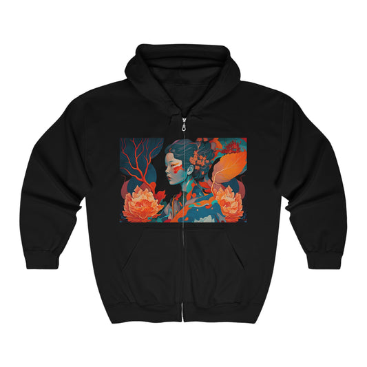 Zen Blossoms - Unisex Heavy Blend™ Full Zip Hooded Sweatshirt