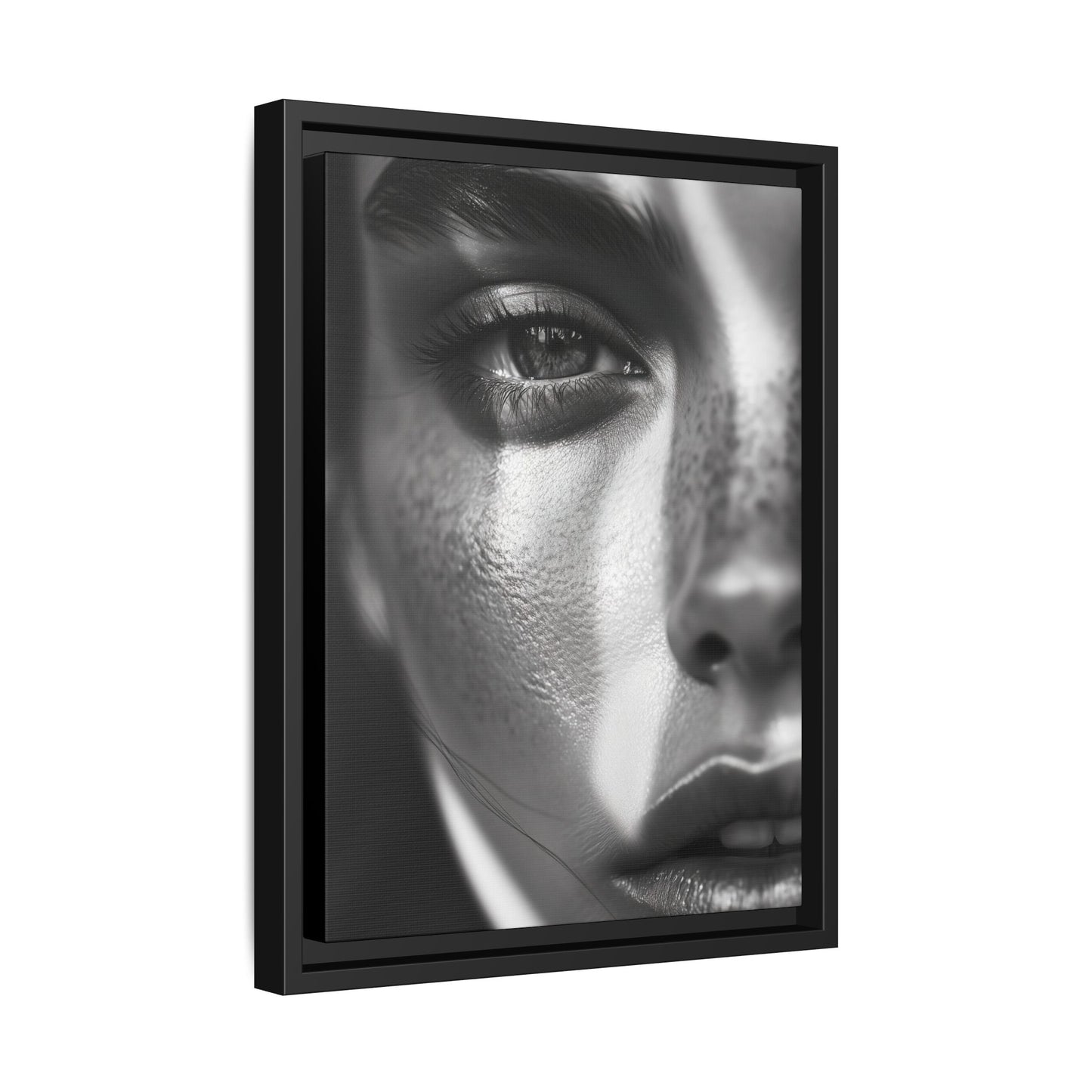 Monochrome Gaze - Framed Matte Canvas Art