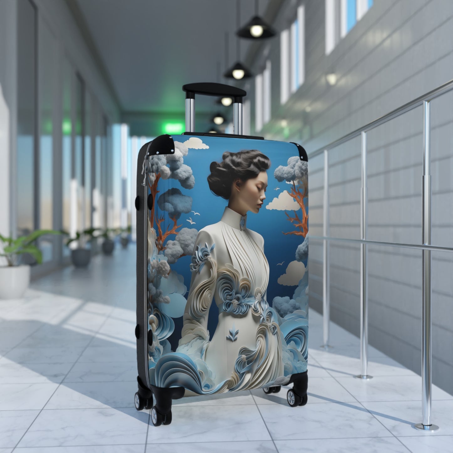 Elegance in Motion: Artistic Travel Suitcase