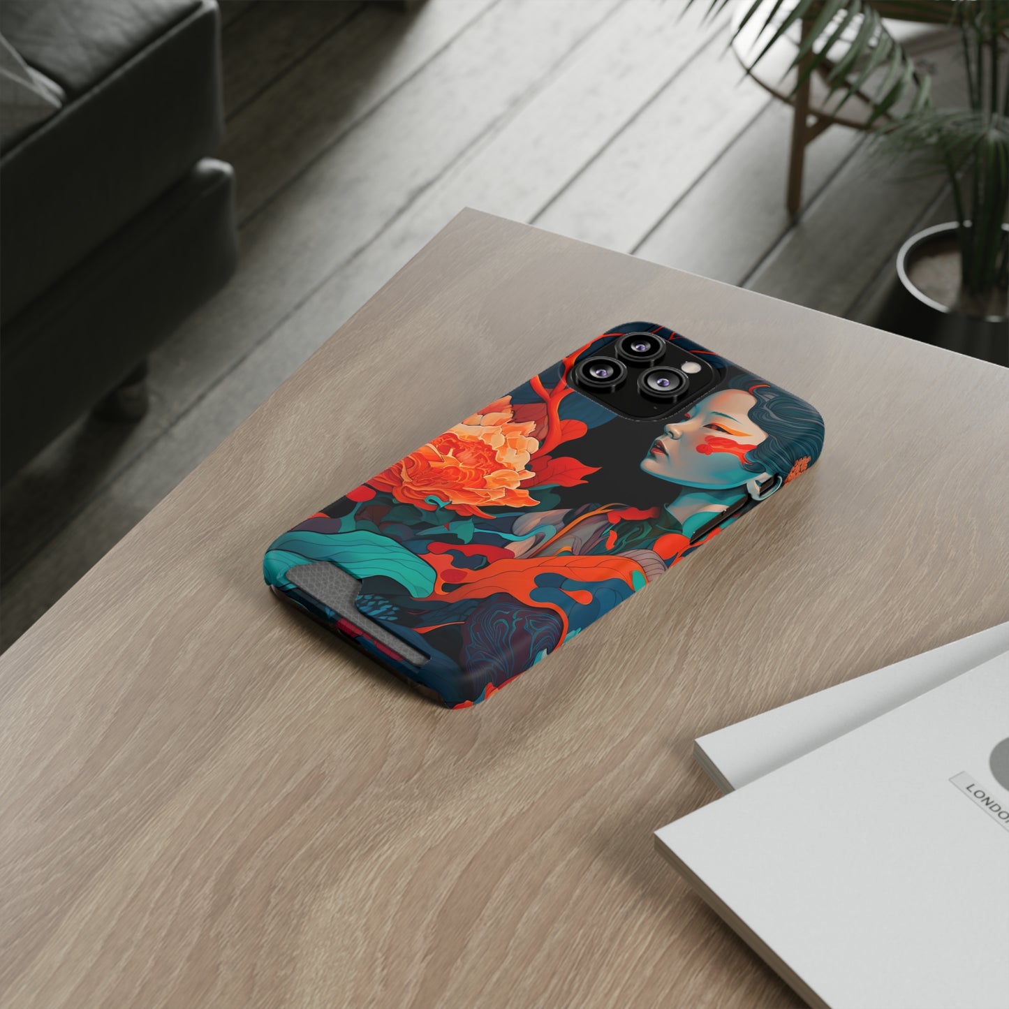 Serenity Shield - Artistic Phone Case with Card Holder