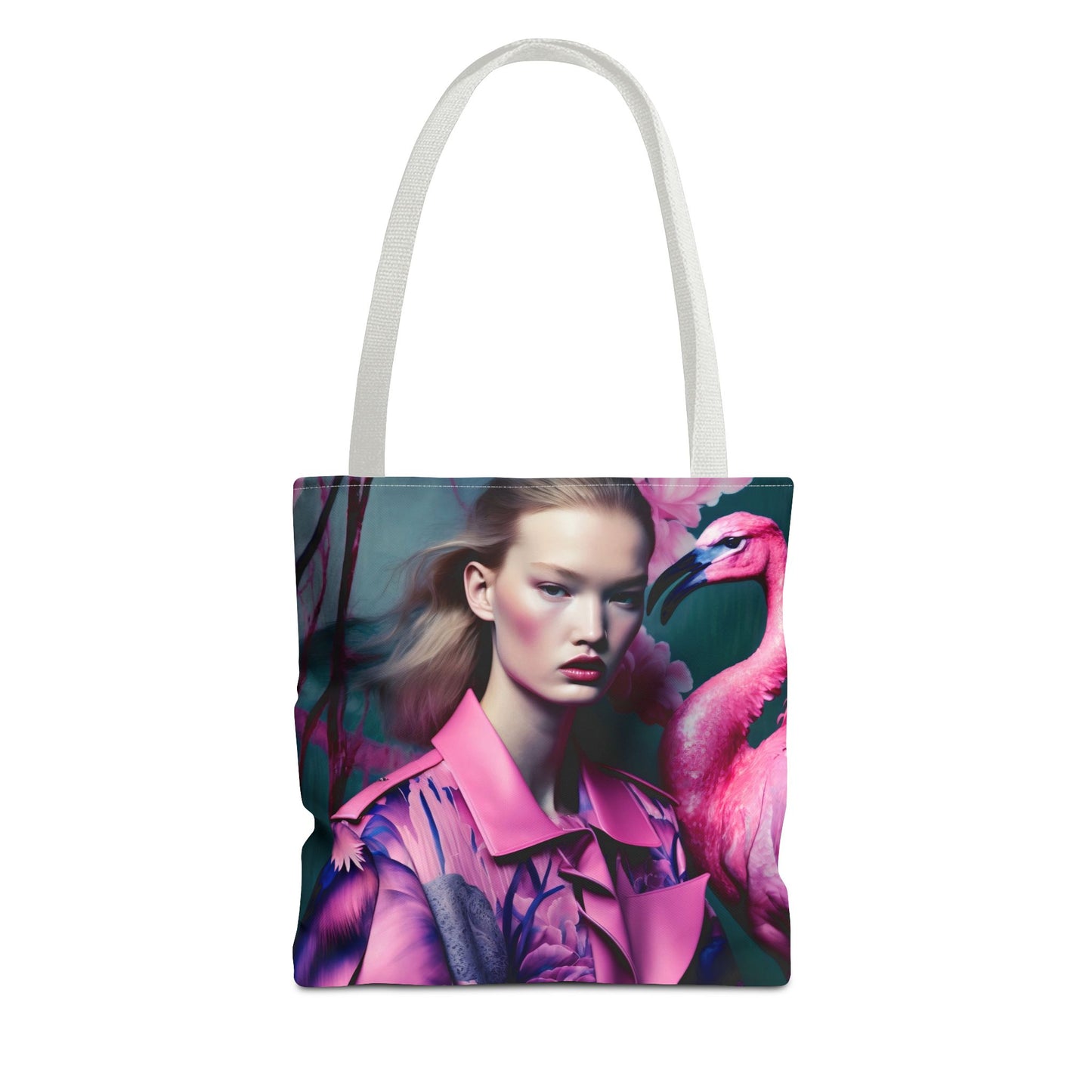 Flamingo Elegance - Custom Tote Bag with Bold Artistic Print