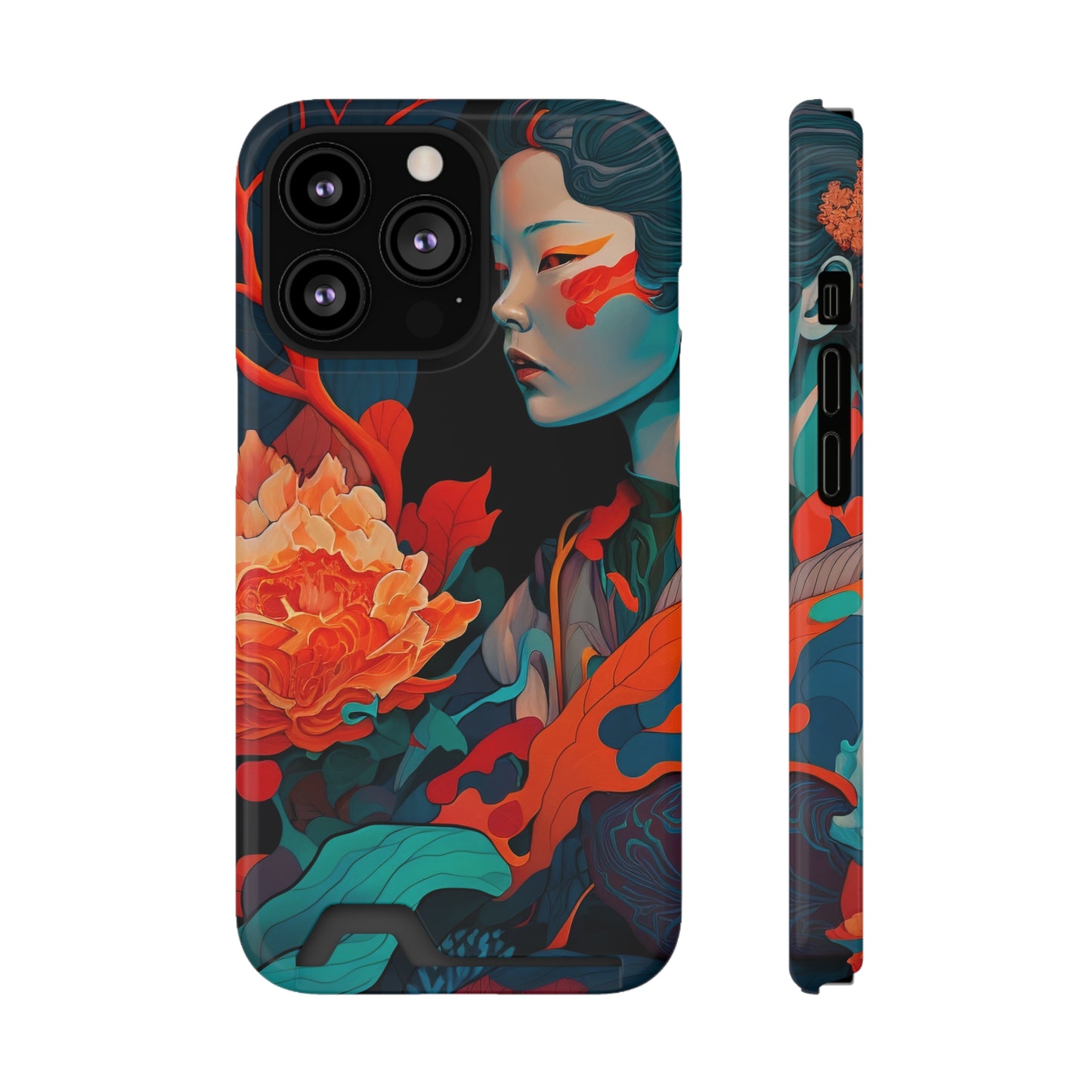 Serenity Shield - Artistic Phone Case with Card Holder