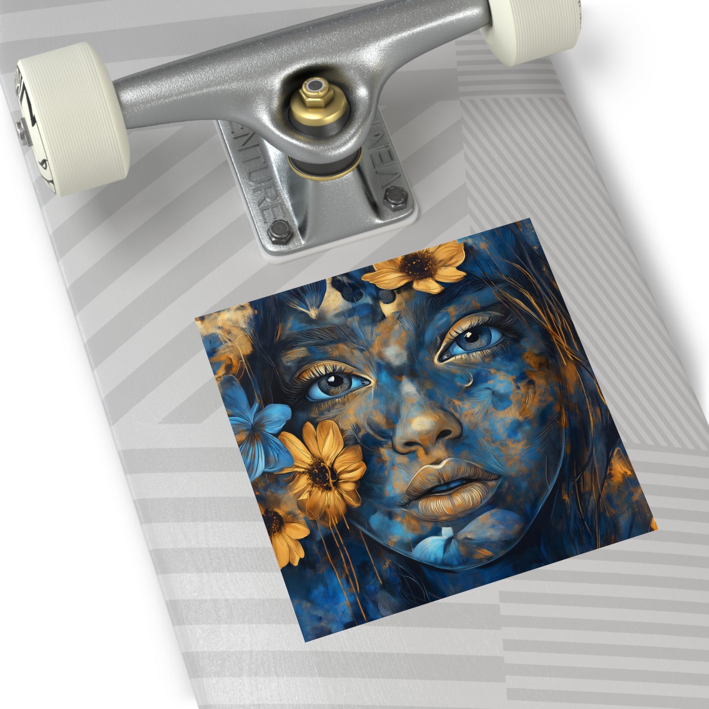 Blue Floral Goddess Vinyl Stickers | Artistic Expression | Indoor & Outdoor Use