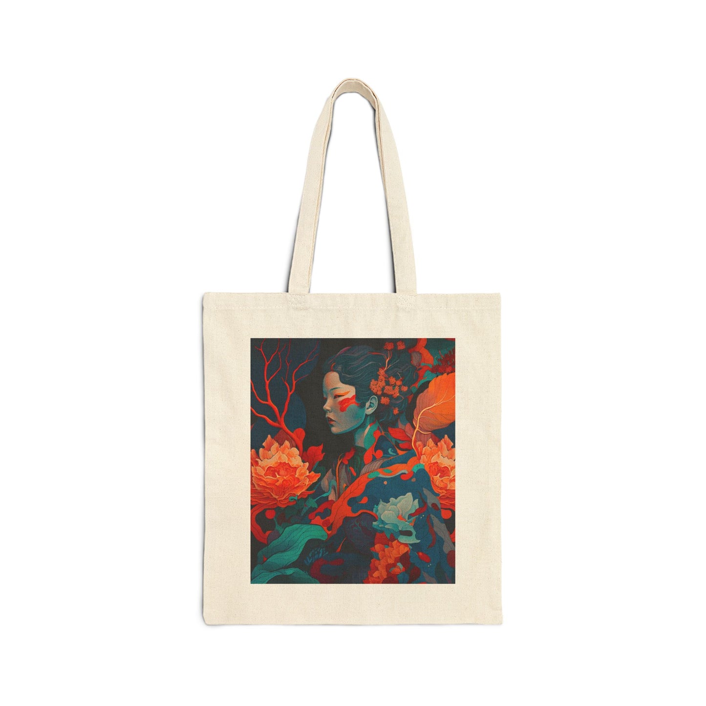 Floral Muse - Artful Cotton Canvas Tote Bag