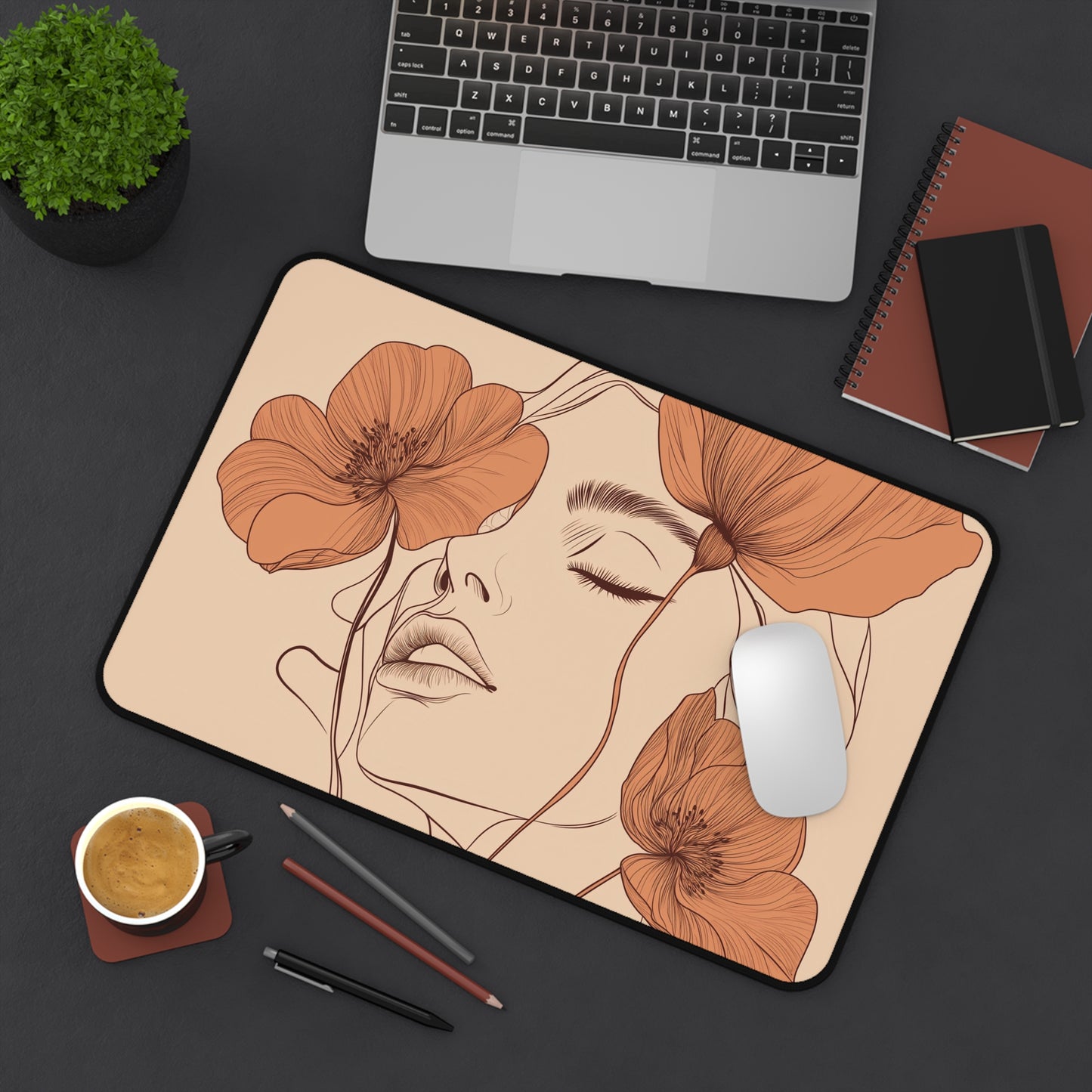 Blooming Portrait Desk Mat