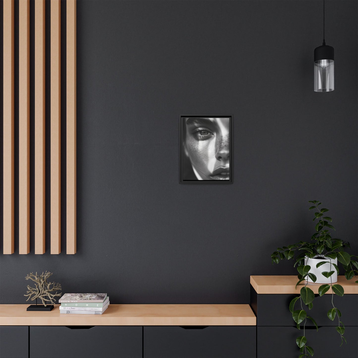 Monochrome Gaze - Framed Matte Canvas Art