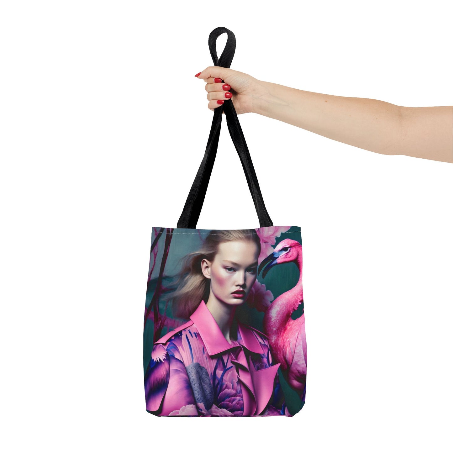 Flamingo Elegance - Custom Tote Bag with Bold Artistic Print