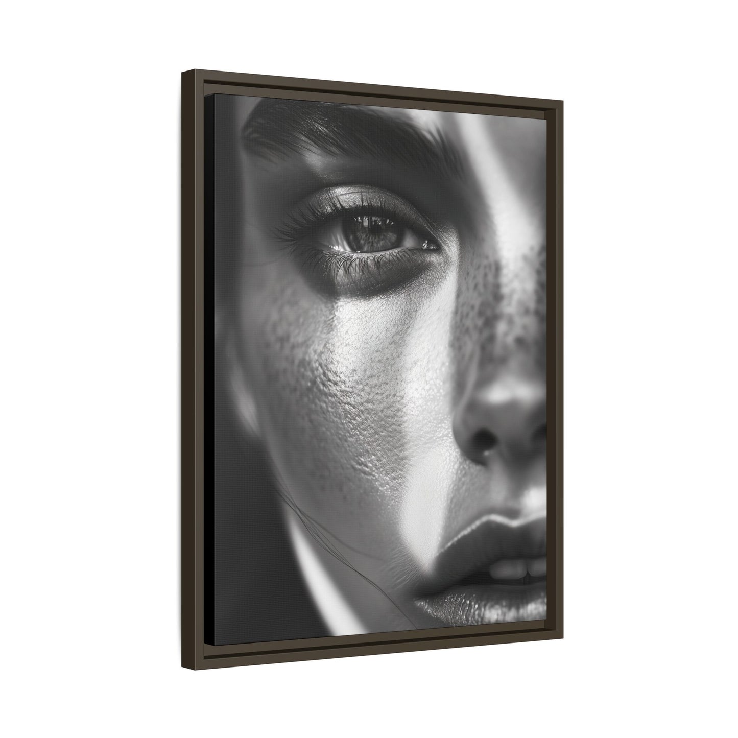 Monochrome Gaze - Framed Matte Canvas Art