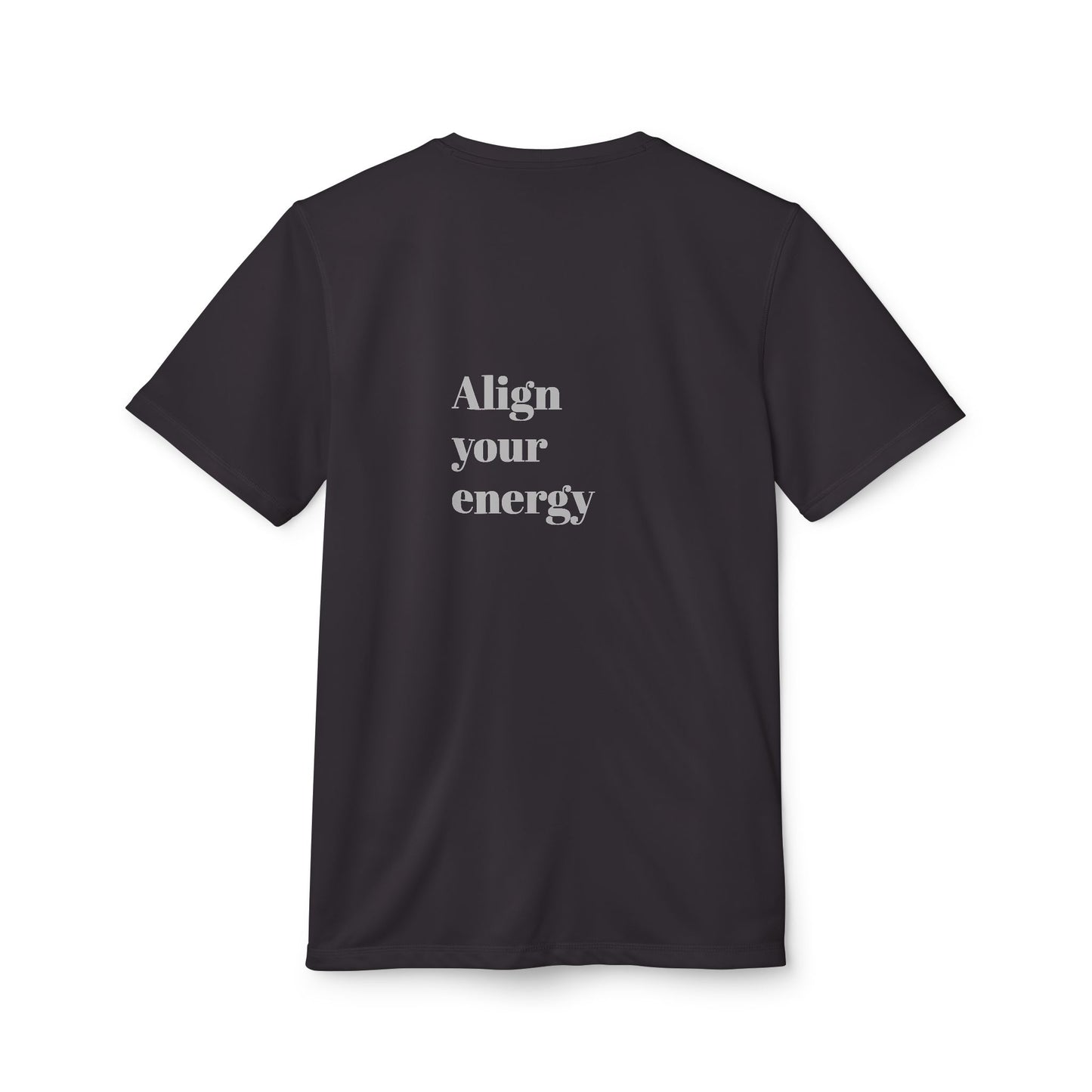 Adidas Unisex Sport T-shirt with Blue & Gold Abstract Portrait and 'Align Your Energy' Back Detail