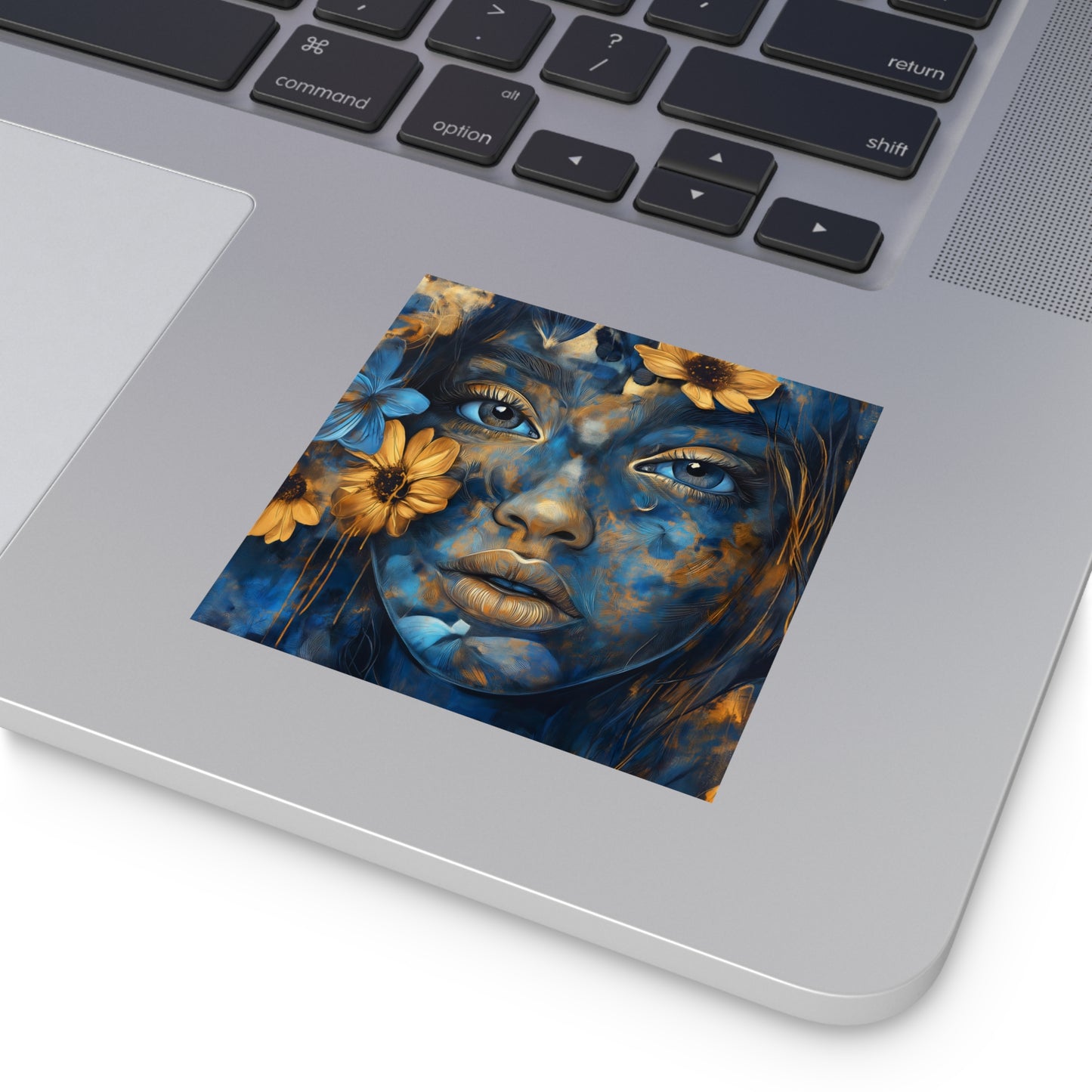 Blue Floral Goddess Vinyl Stickers | Artistic Expression | Indoor & Outdoor Use