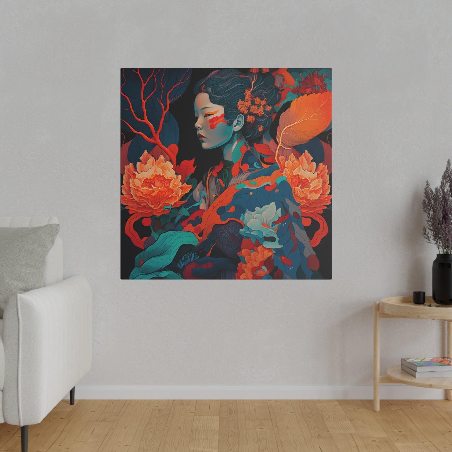 Whispers of Nature - Matte Canvas Art - Ethereal Portrait in Vibrant Hues on Stretched 0.75” Frame