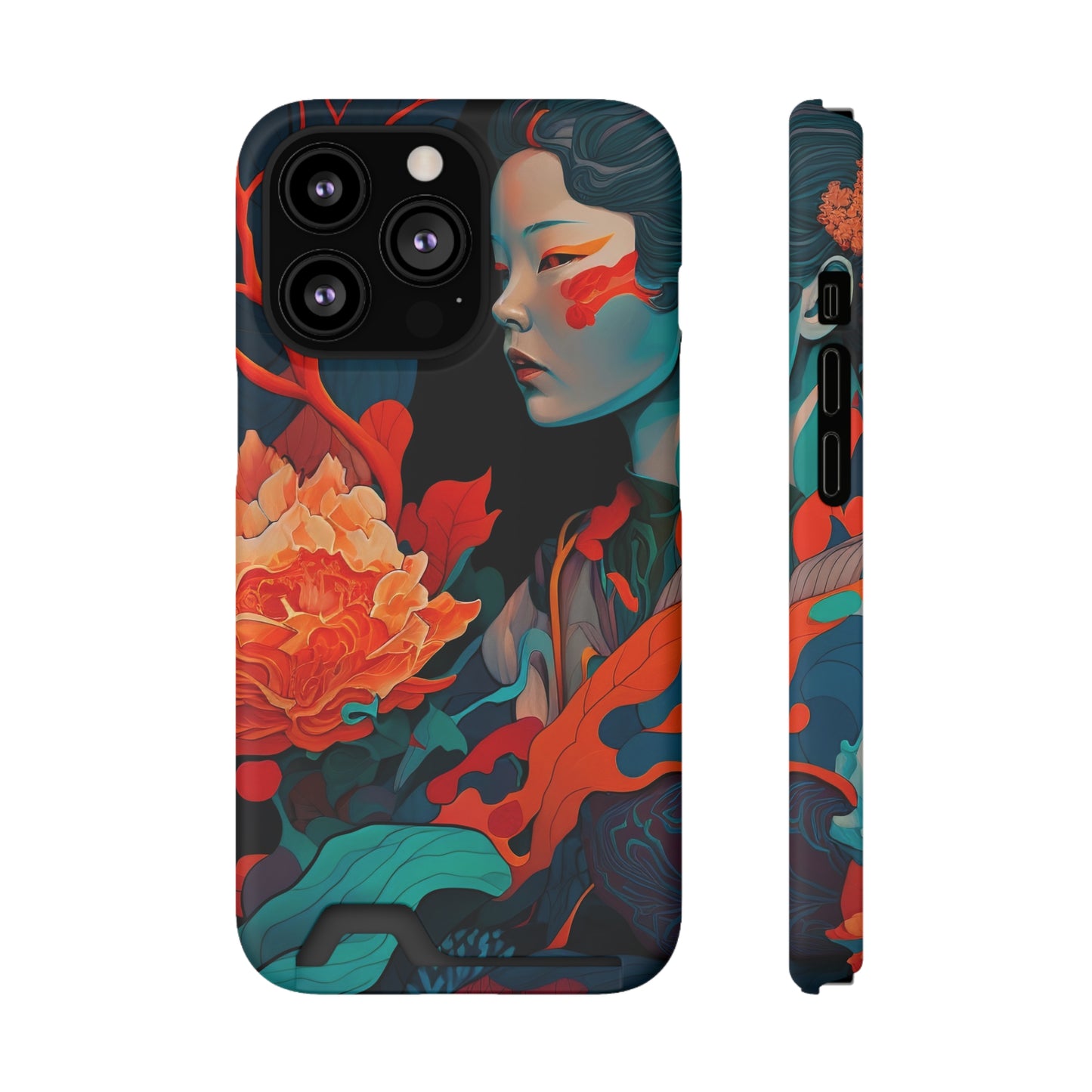 Serenity Shield - Artistic Phone Case with Card Holder