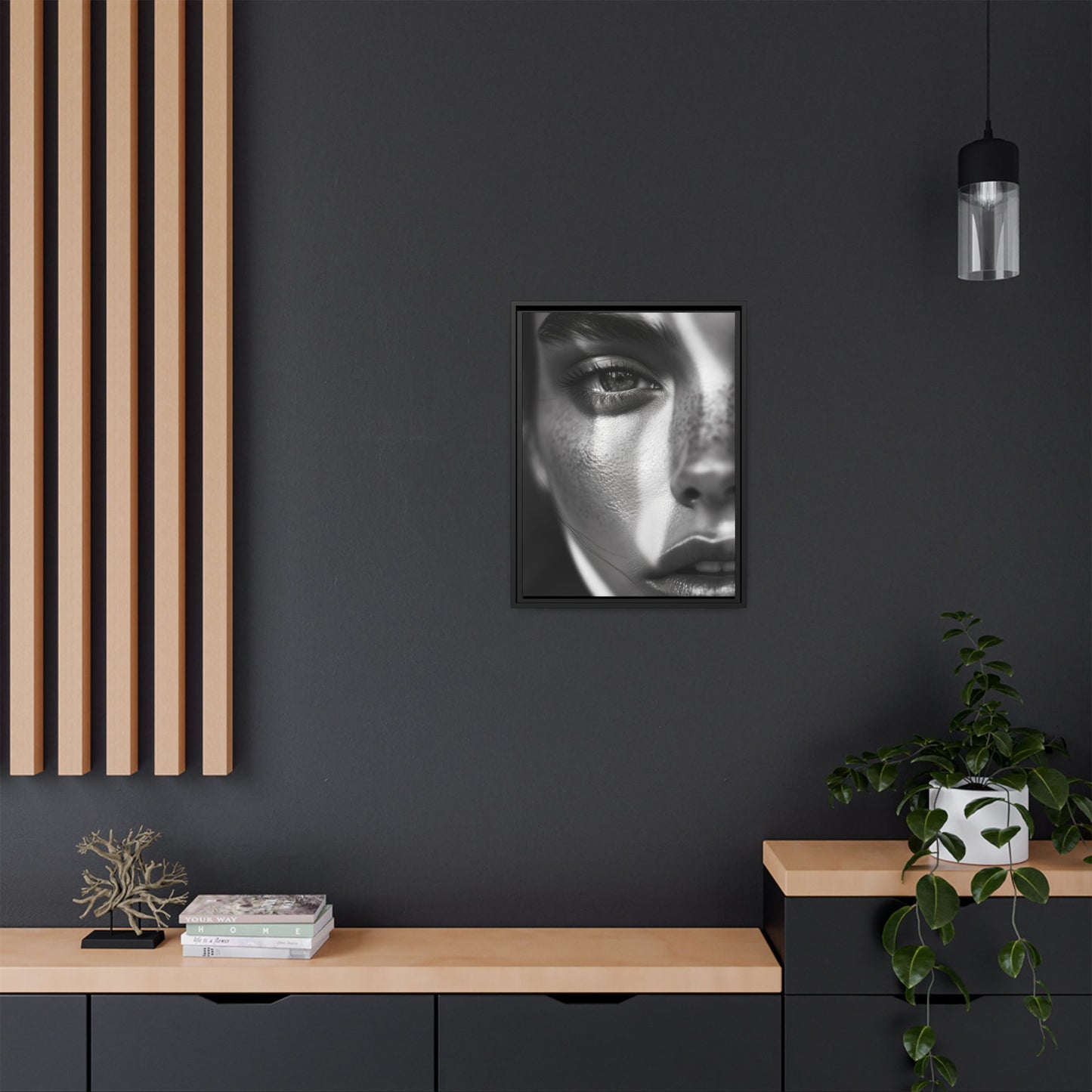 Monochrome Gaze - Framed Matte Canvas Art