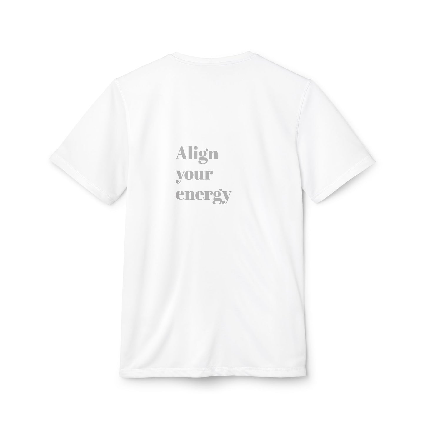 Adidas Unisex Sport T-shirt with Blue & Gold Abstract Portrait and 'Align Your Energy' Back Detail