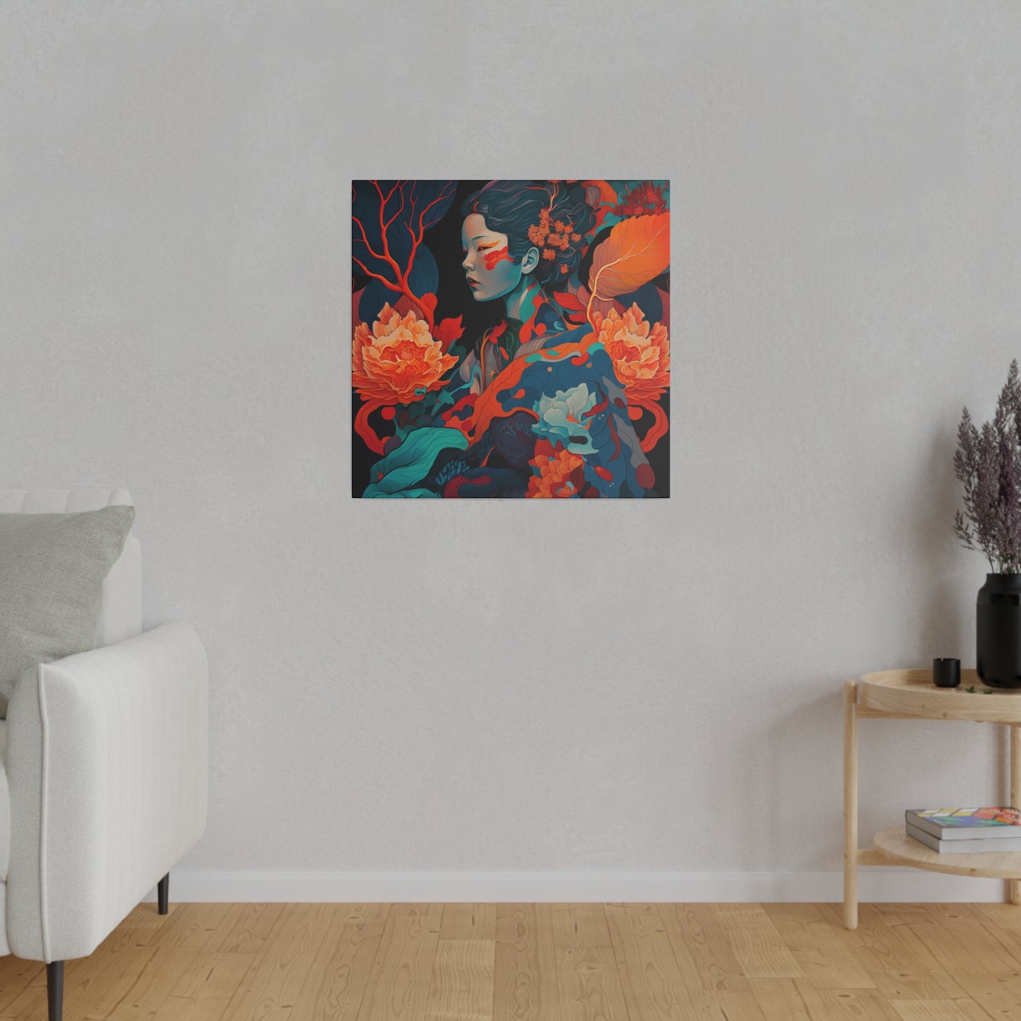 Whispers of Nature - Matte Canvas Art - Ethereal Portrait in Vibrant Hues on Stretched 0.75” Frame