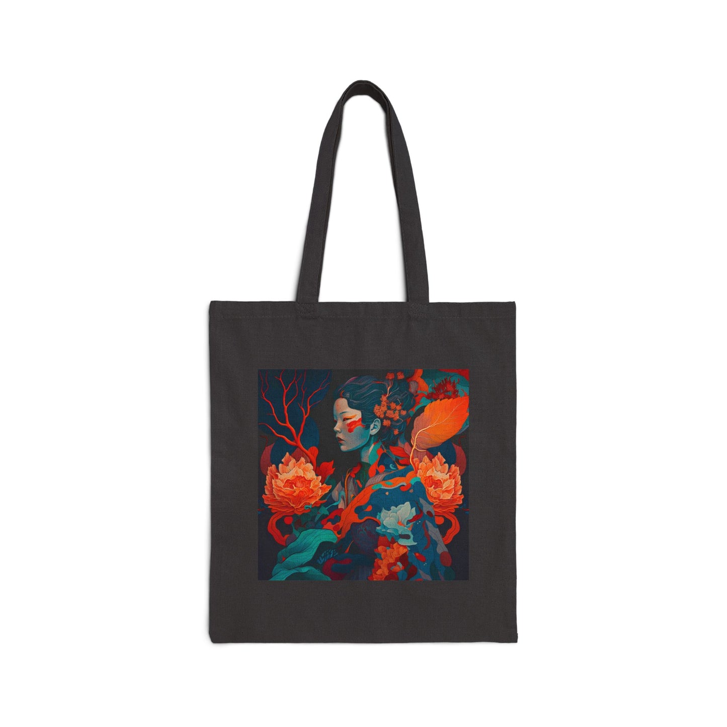 Floral Muse - Artful Cotton Canvas Tote Bag