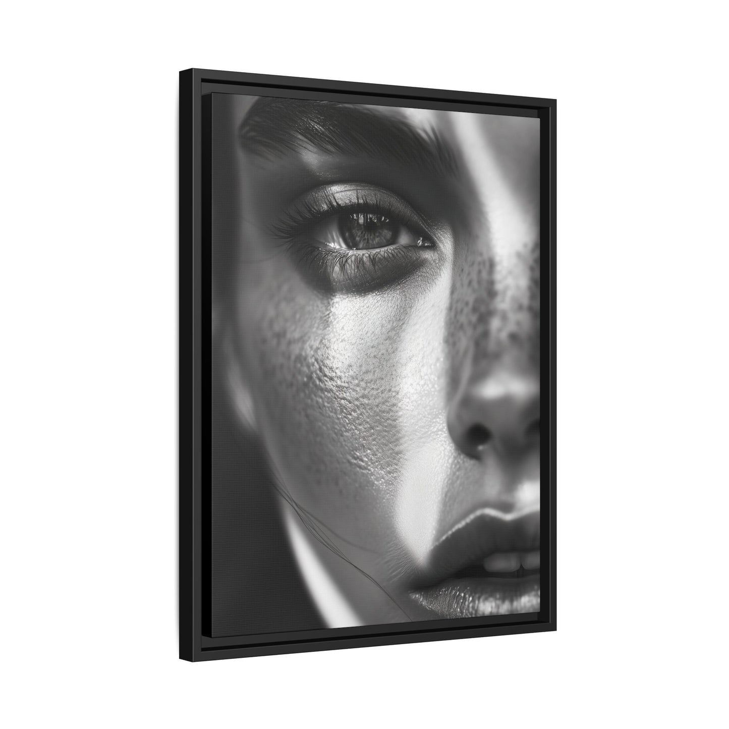 Monochrome Gaze - Framed Matte Canvas Art