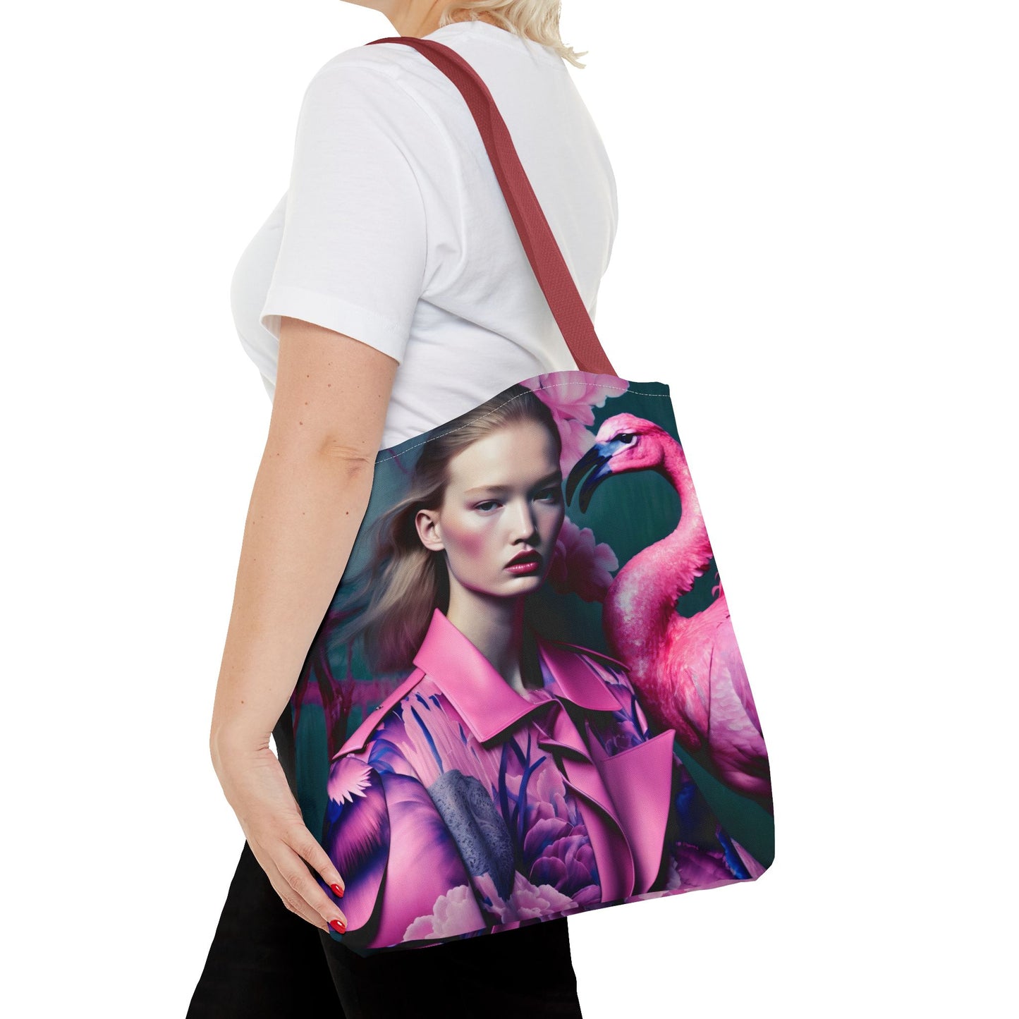 Flamingo Elegance - Custom Tote Bag with Bold Artistic Print