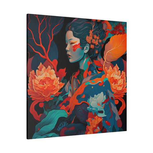 Whispers of Nature - Matte Canvas Art - Ethereal Portrait in Vibrant Hues on Stretched 0.75” Frame