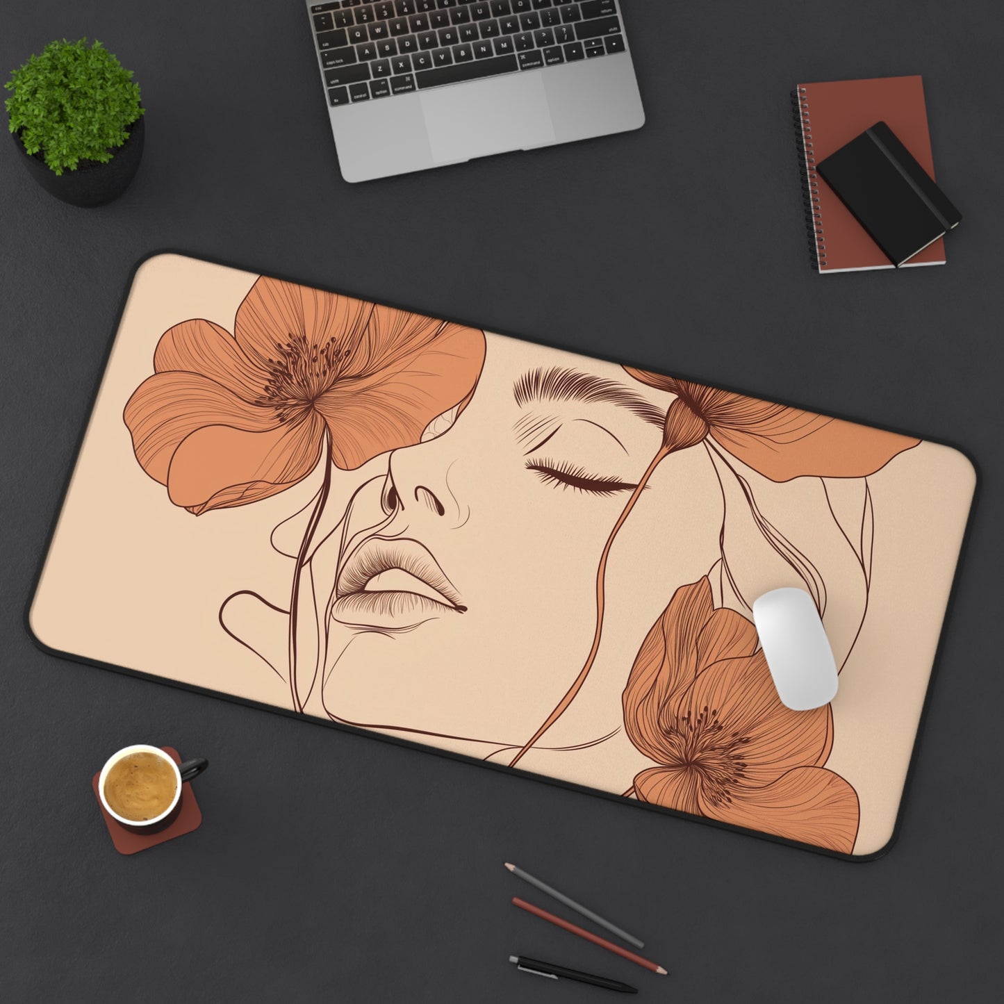 Blooming Portrait Desk Mat