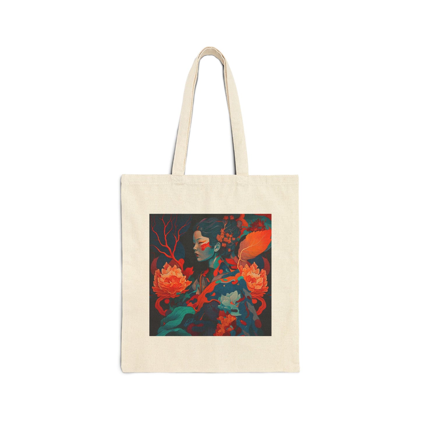 Floral Muse - Artful Cotton Canvas Tote Bag