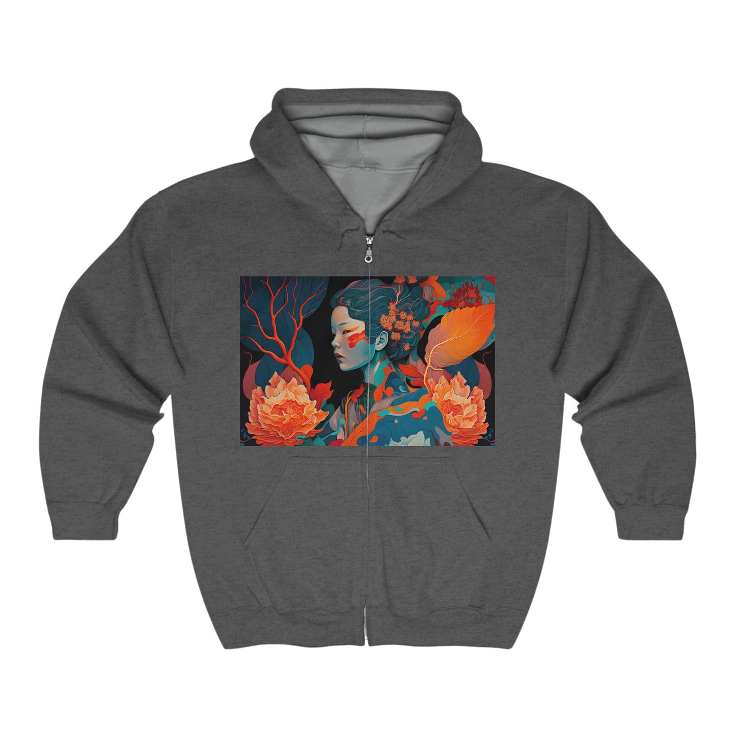 Zen Blossoms - Unisex Heavy Blend™ Full Zip Hooded Sweatshirt