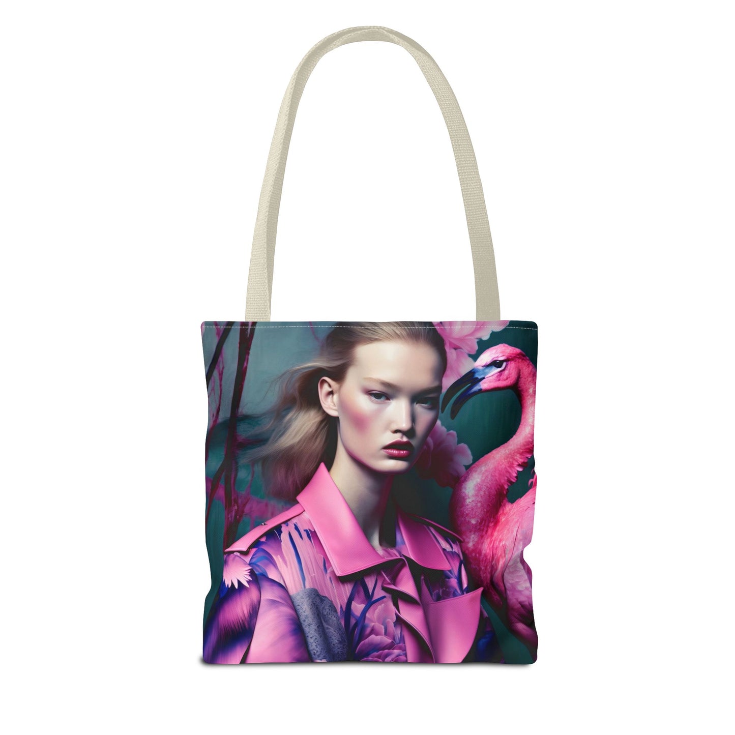 Flamingo Elegance - Custom Tote Bag with Bold Artistic Print