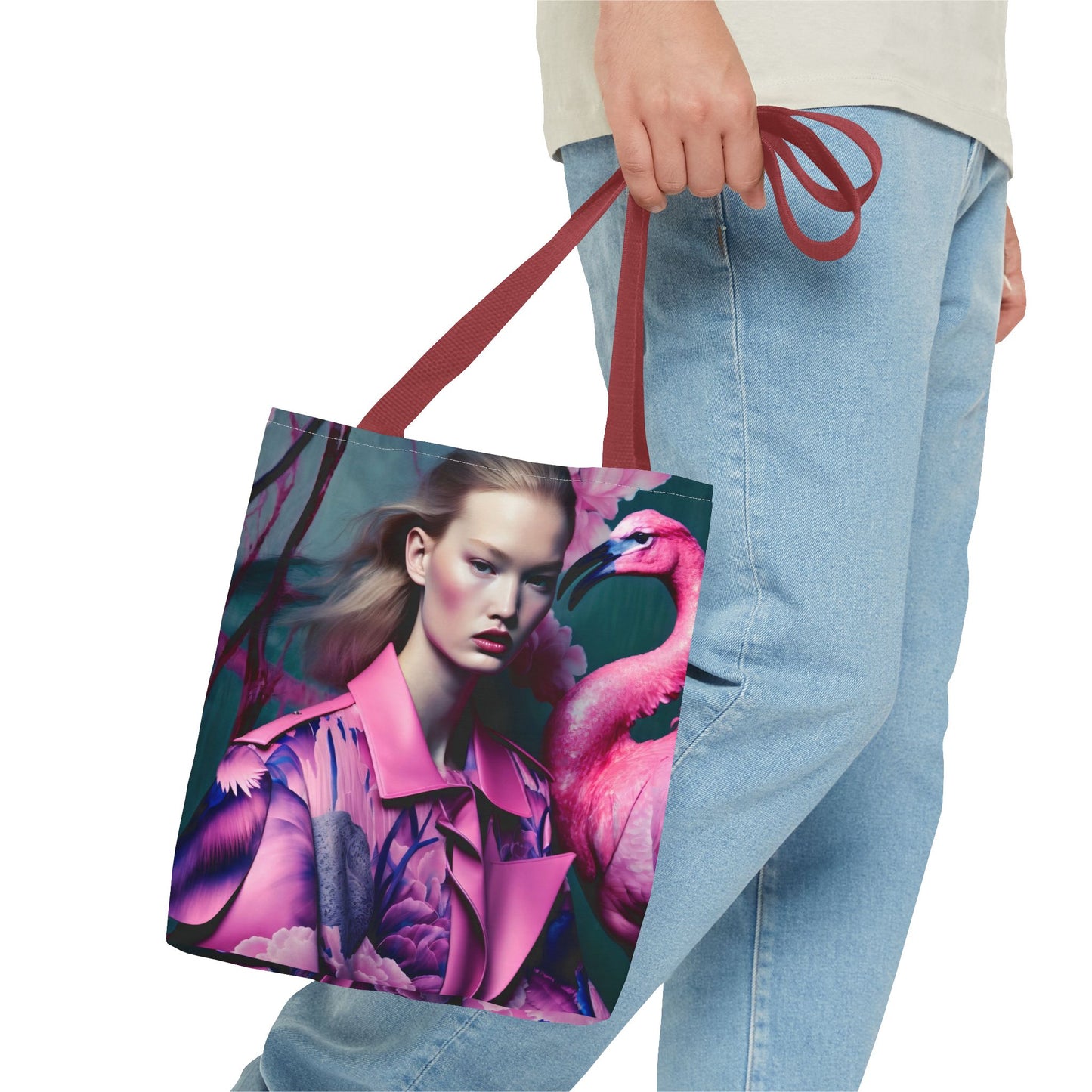 Flamingo Elegance - Custom Tote Bag with Bold Artistic Print