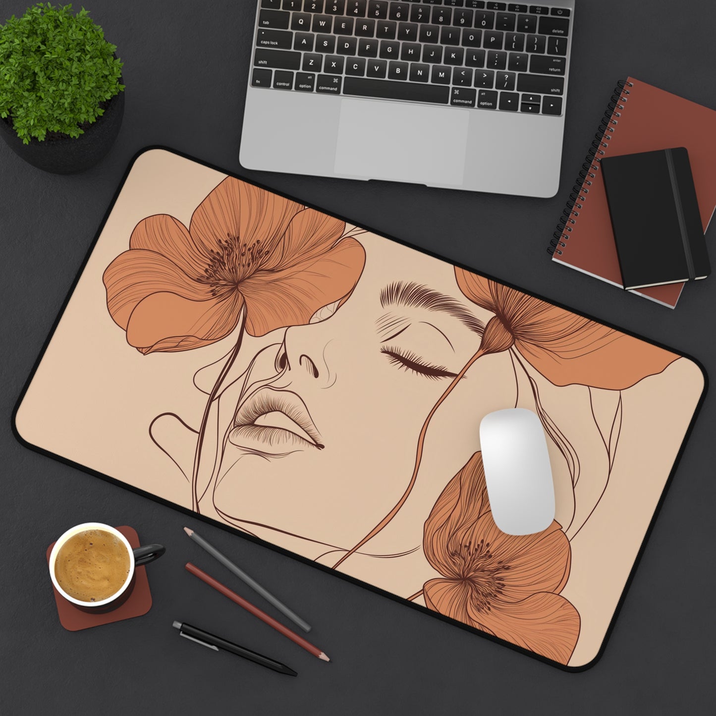 Blooming Portrait Desk Mat