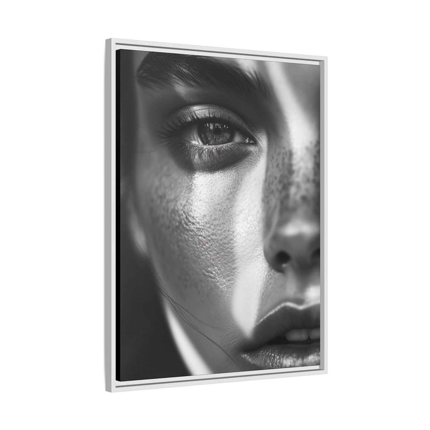 Monochrome Gaze - Framed Matte Canvas Art