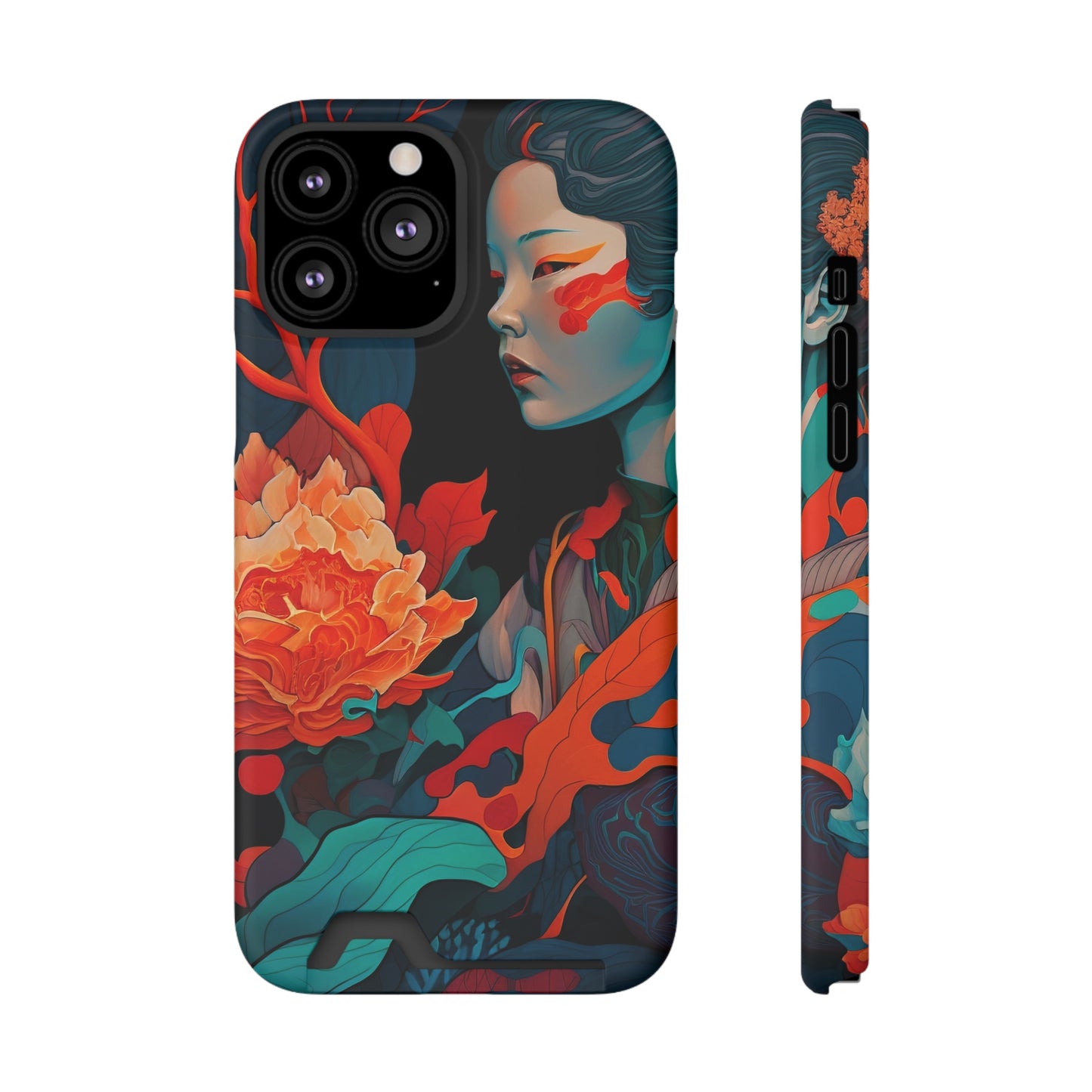 Serenity Shield - Artistic Phone Case with Card Holder