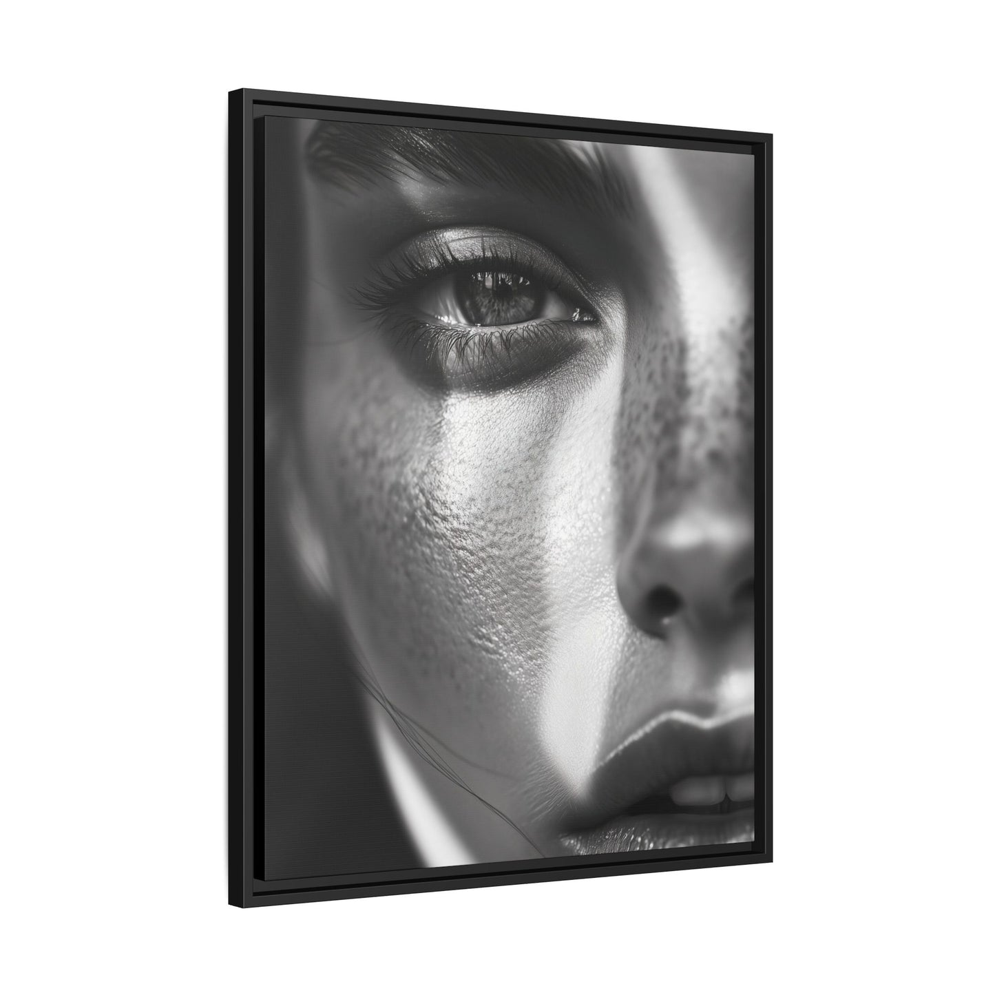 Monochrome Gaze - Framed Matte Canvas Art