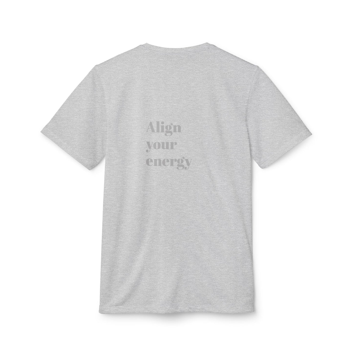 Adidas Unisex Sport T-shirt with Blue & Gold Abstract Portrait and 'Align Your Energy' Back Detail